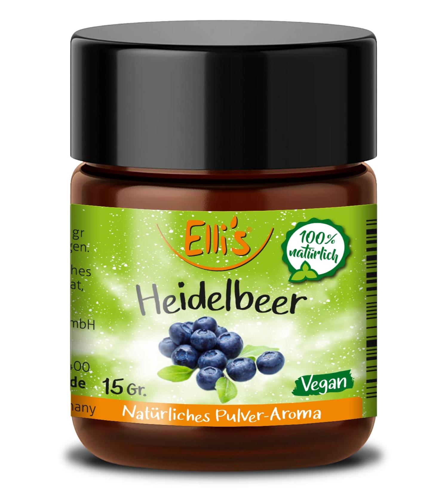 Elli's Flavors Blueberry Natural Powder Aroma | 100% Vegan Food Concentrate for Baking & Cooking | 10g - Buy Online on GoSupps.com
