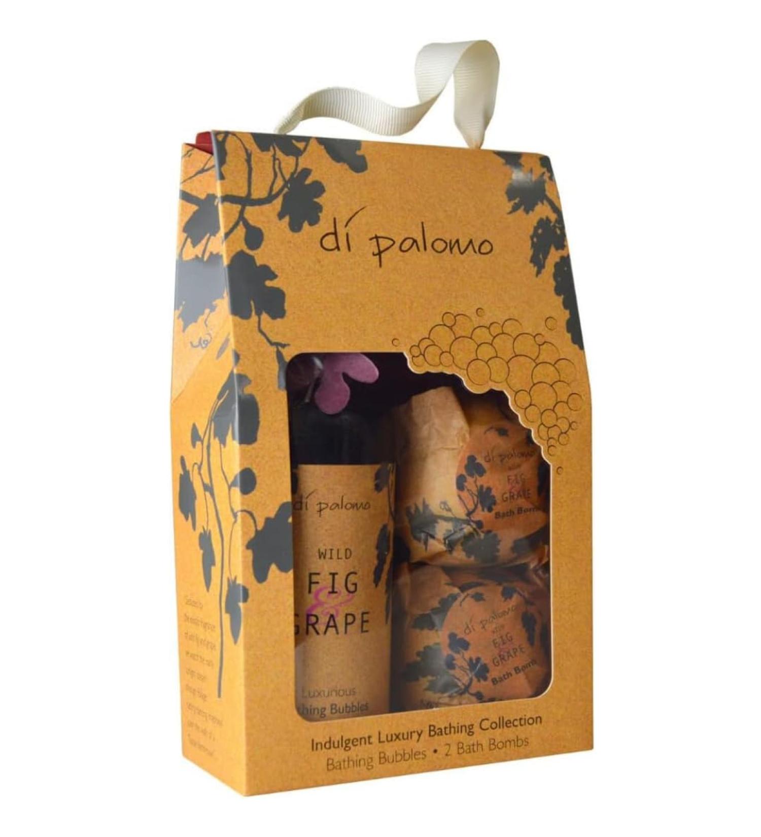 Di Palomo Vegan Wild Fig & Grape Luxury Bathing Collection: Bathing Bubbles and Bath Bombs Set - Buy Online on GoSupps.com