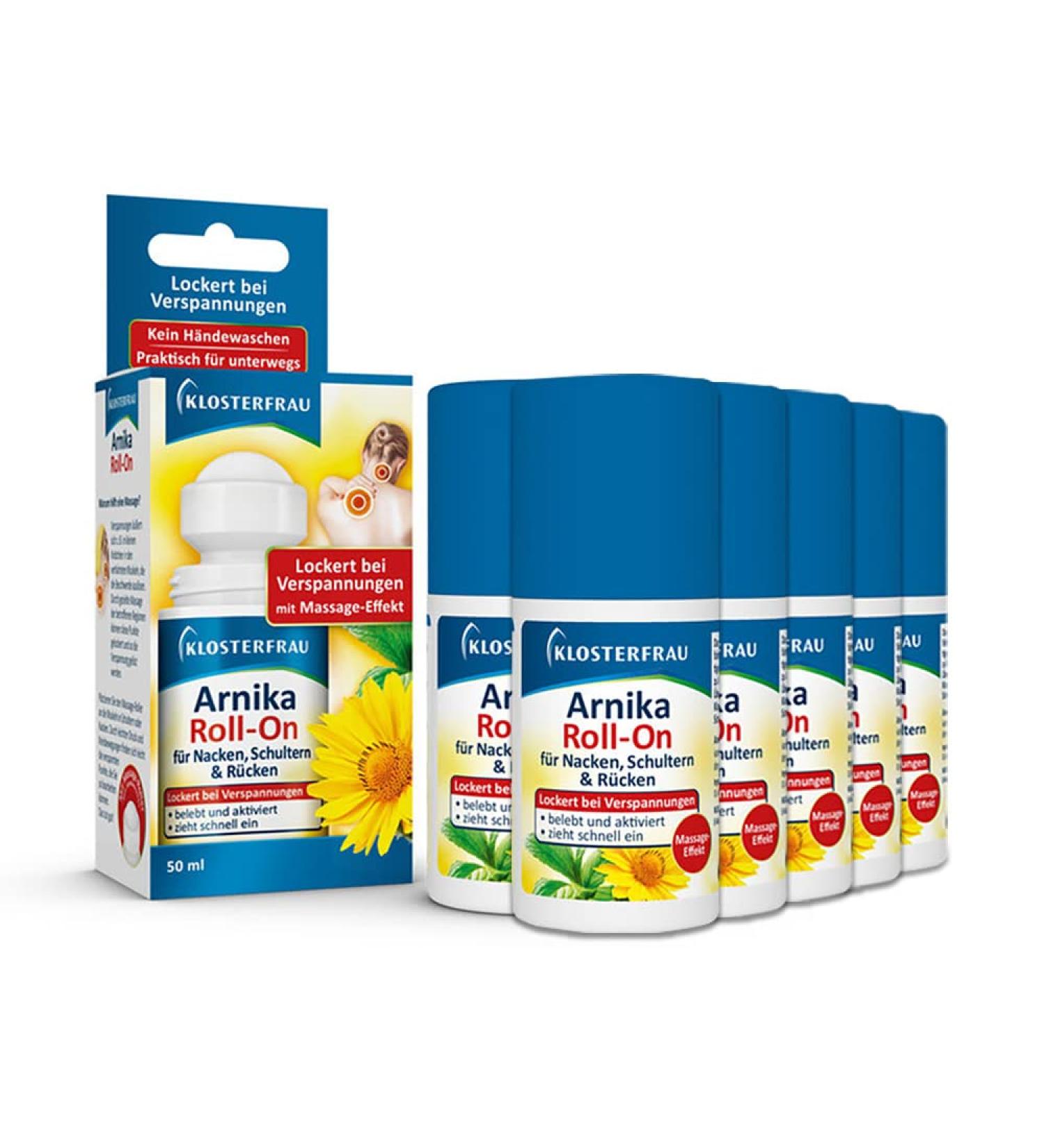 Klosterfrau Arnica Roll-On 6x50ml | Tension Relief & Massage Effect | International Shipping - Buy Online on GoSupps.com
