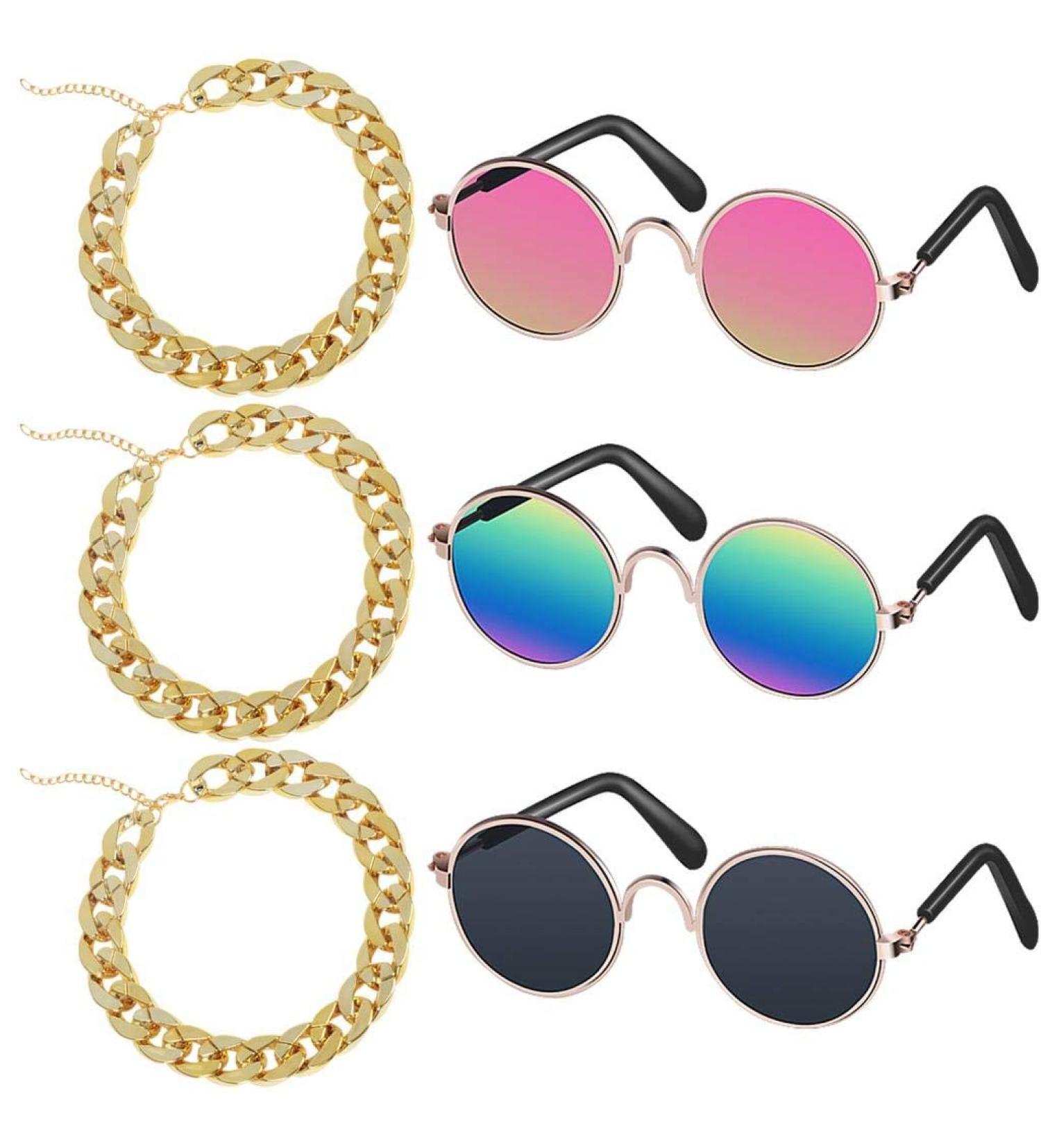 JETTINGBUY Pet Accessories: Cat & Dog Glasses, Necklaces, Photo Props - 6 Piece Set - Buy Online on GoSupps.com