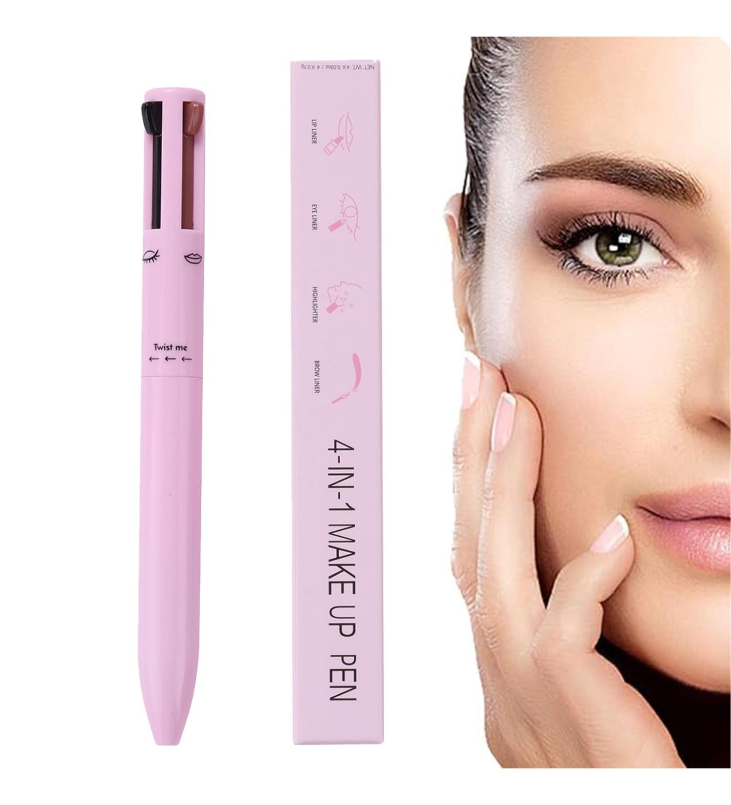 Multi Pencil Makeup Waterproof Multi-Functional Brow | Beauty Product for Women for Travel Comes with Eyeliner Brow Lipliner and Highlighter Puchen Pink - Buy Online on GoSupps.com