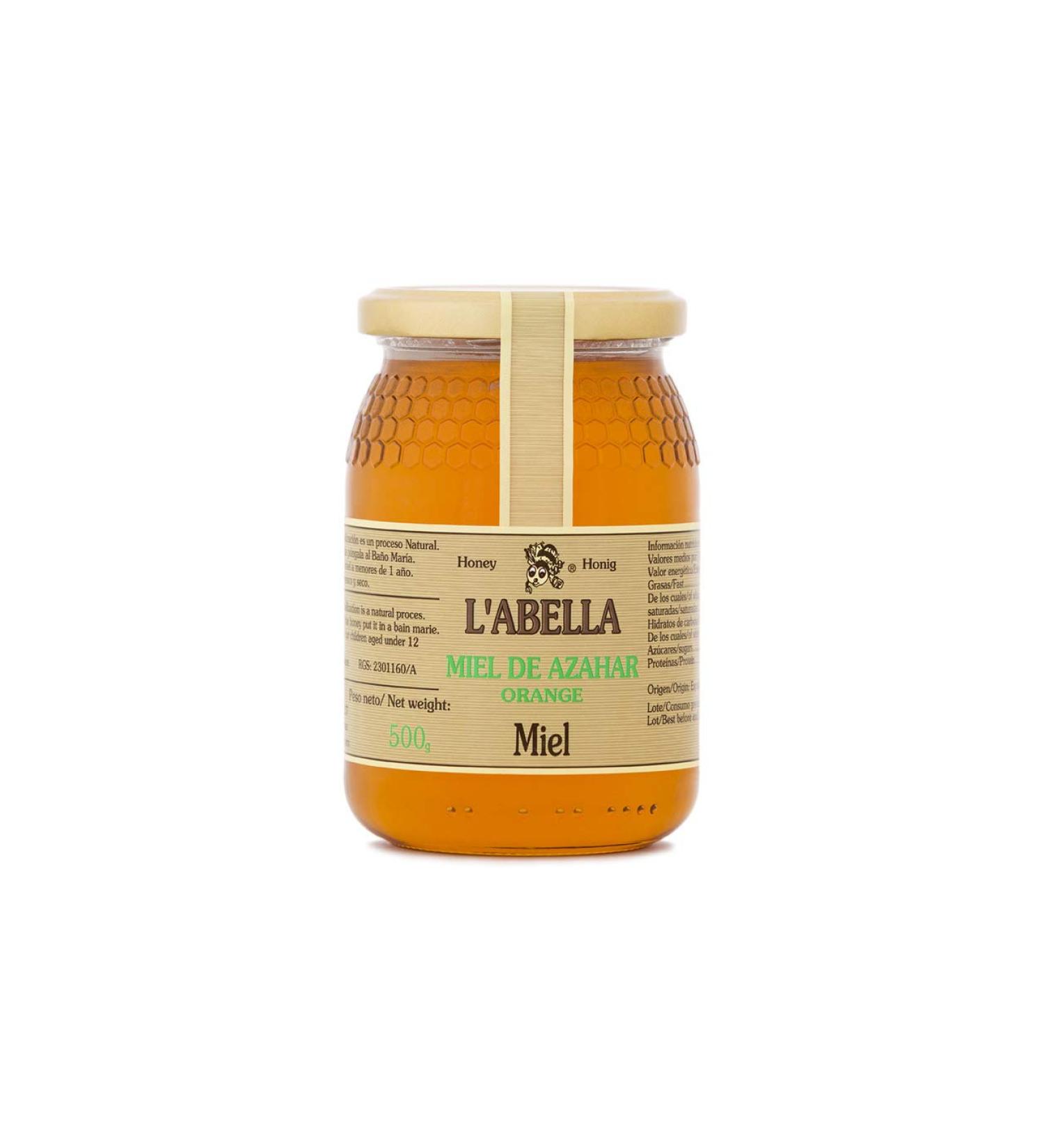 L'Abella Mel - Orange Blossom Honey - 100% Natural Orange Blossom | Pure Bee Honey Handcrafted in Spain - Gluten Free - 500g - Buy Online on GoSupps.com