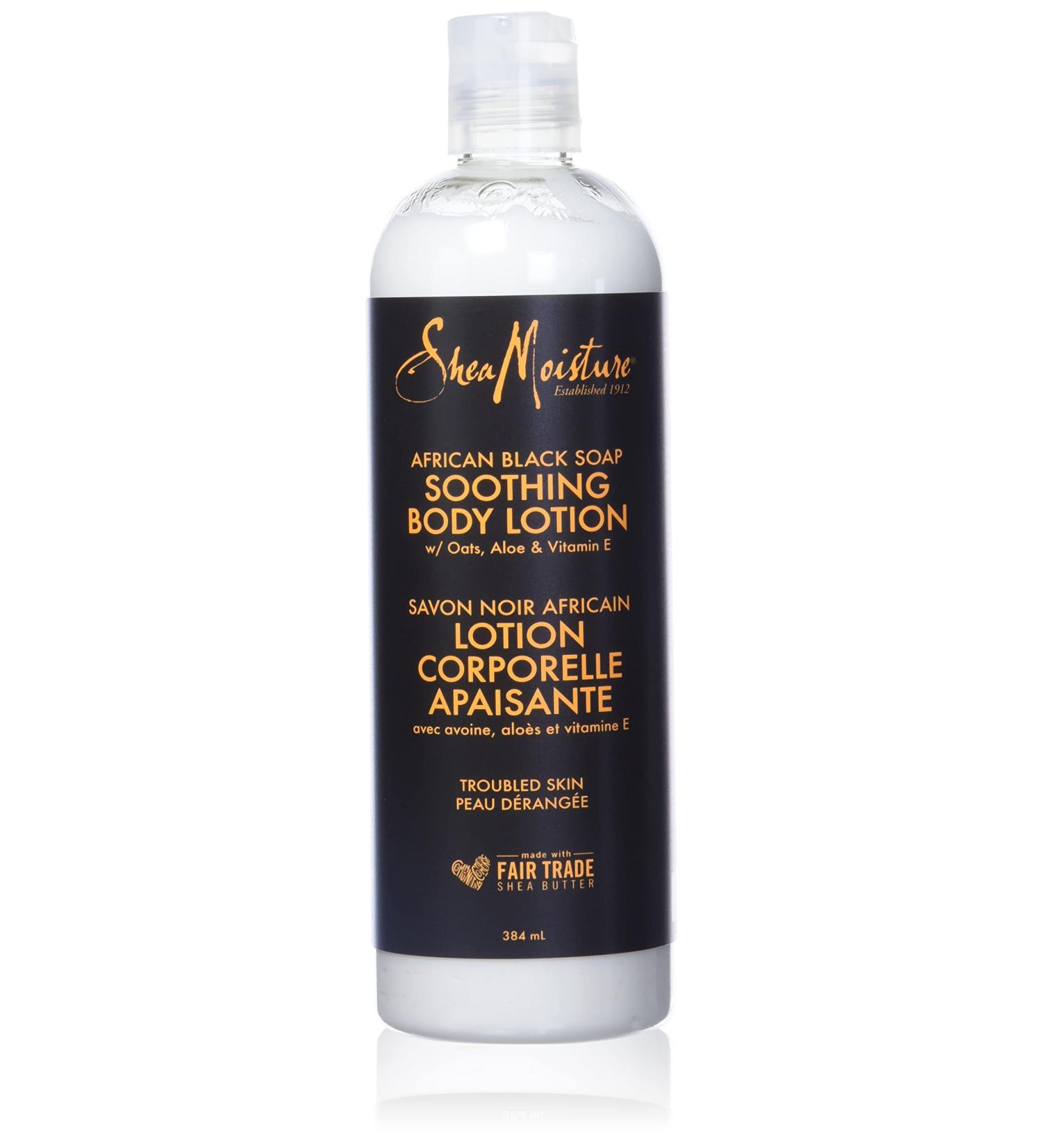Shea Moisture Soothing Body Lotion for dry skin African Black Soap paraben free 384 ml - Buy Online on GoSupps.com