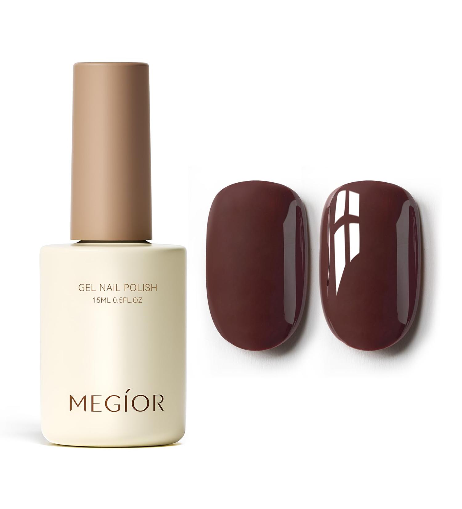 MEGIOR Brown Gel Nail Polish 15ml Chocolate Gel Polish High Gloss Soak Off UV LED Nail Gel Polish for Nail Art Manicure Salon DIY Home Gift for Girls Arrowhead - Buy Online on GoSupps.com