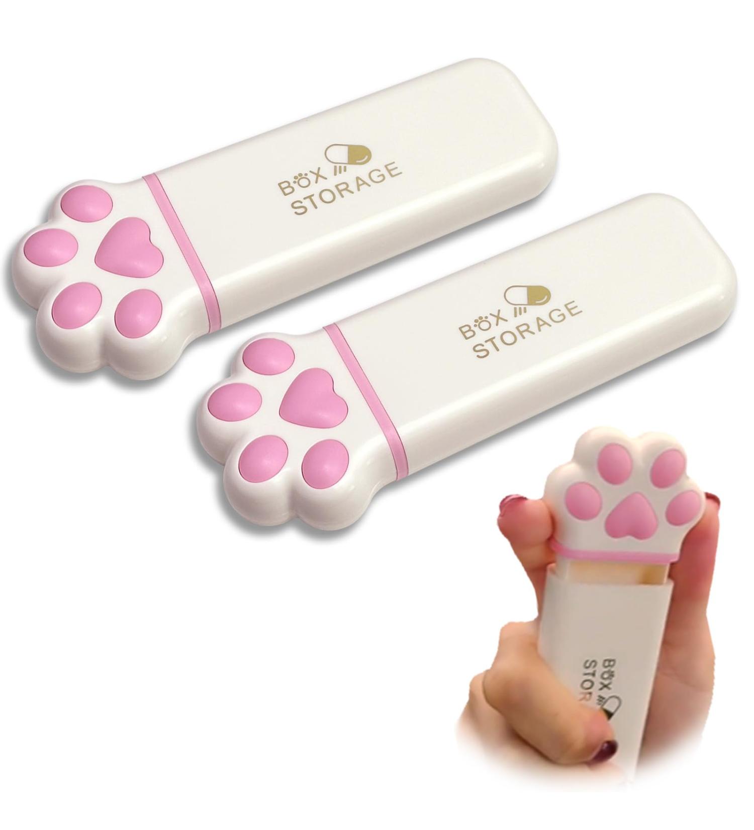 2 Pack Kawaii Pink Pill Organizer - Daily Vitamin Planner Large Capacity Travel Case for Medications & Supplements - Buy Online on GoSupps.com