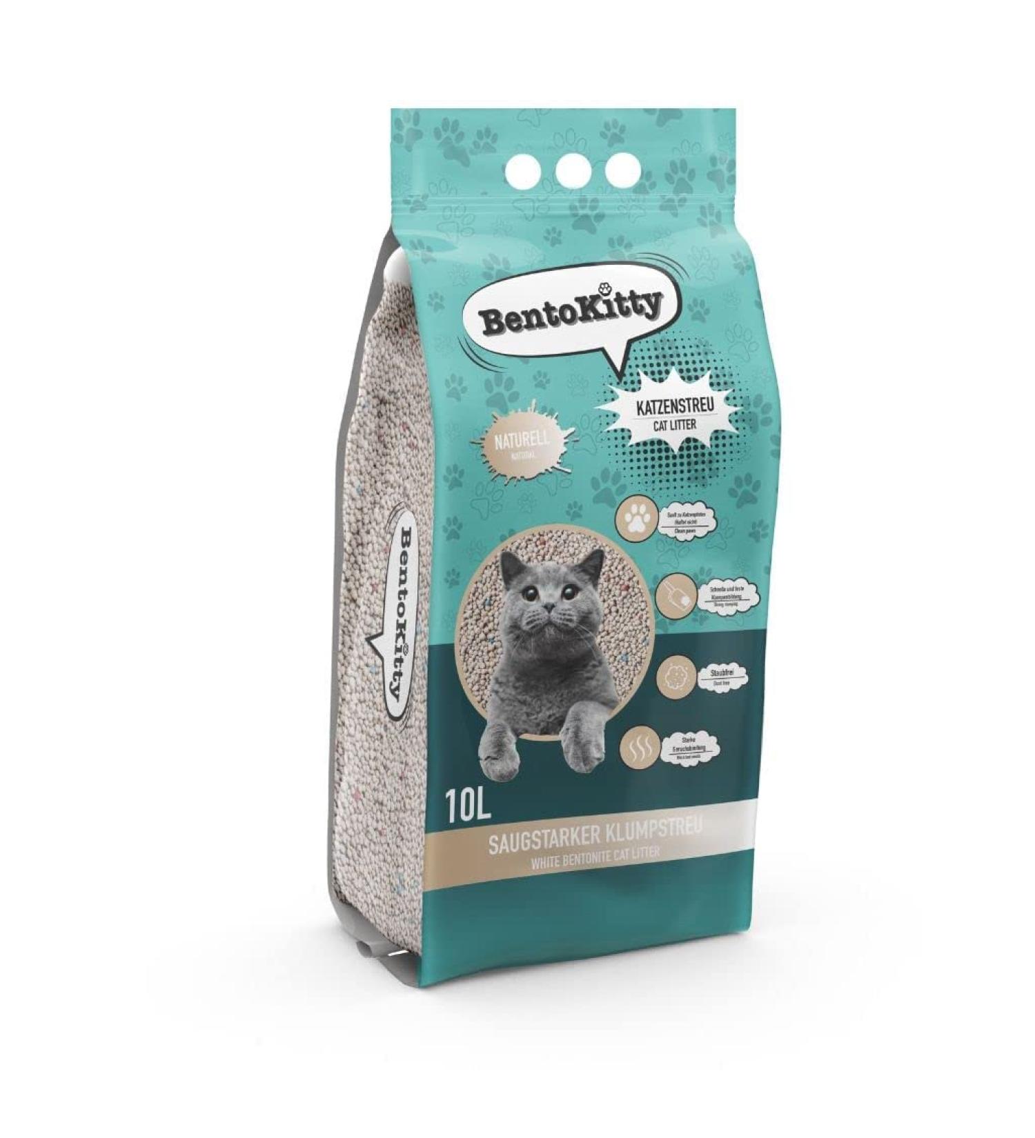 Buy Bentokitty Natural Clumping Cat Litter 10L - Fine-Grained Bentonite for Sensitive Paws | Eco-Friendly 1-Pack - Buy Online on GoSupps.com