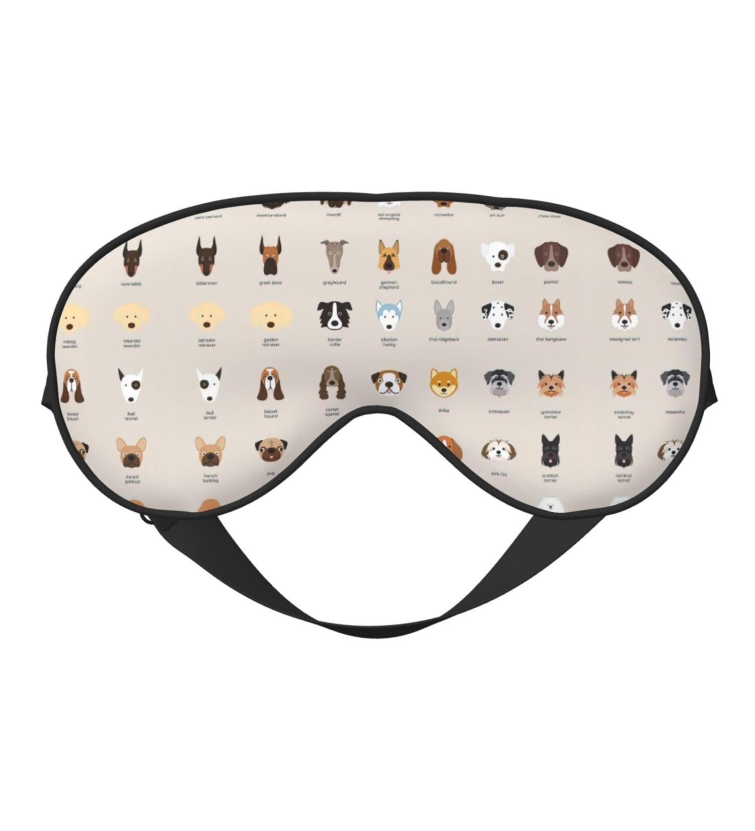 Dog Breed Print Unisex Sleeping Eye Mask Soft Comfortable Light-Blocking Eye Mask - Buy Online on GoSupps.com
