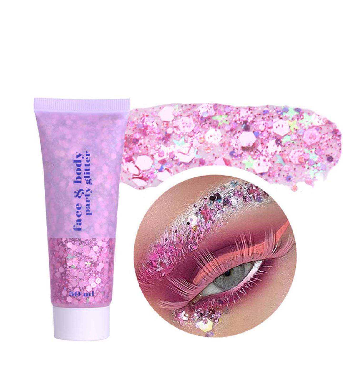  Uposao Body Glitter Gel Mermaid Liquid Glitter Eyeshadow Waterproof Long Lasting Sparkling Glitter Cosmetic Face Hair Nails Body Lotion for Festival Party Makeup Decoration 50ml - Buy Online on GoSupps.com