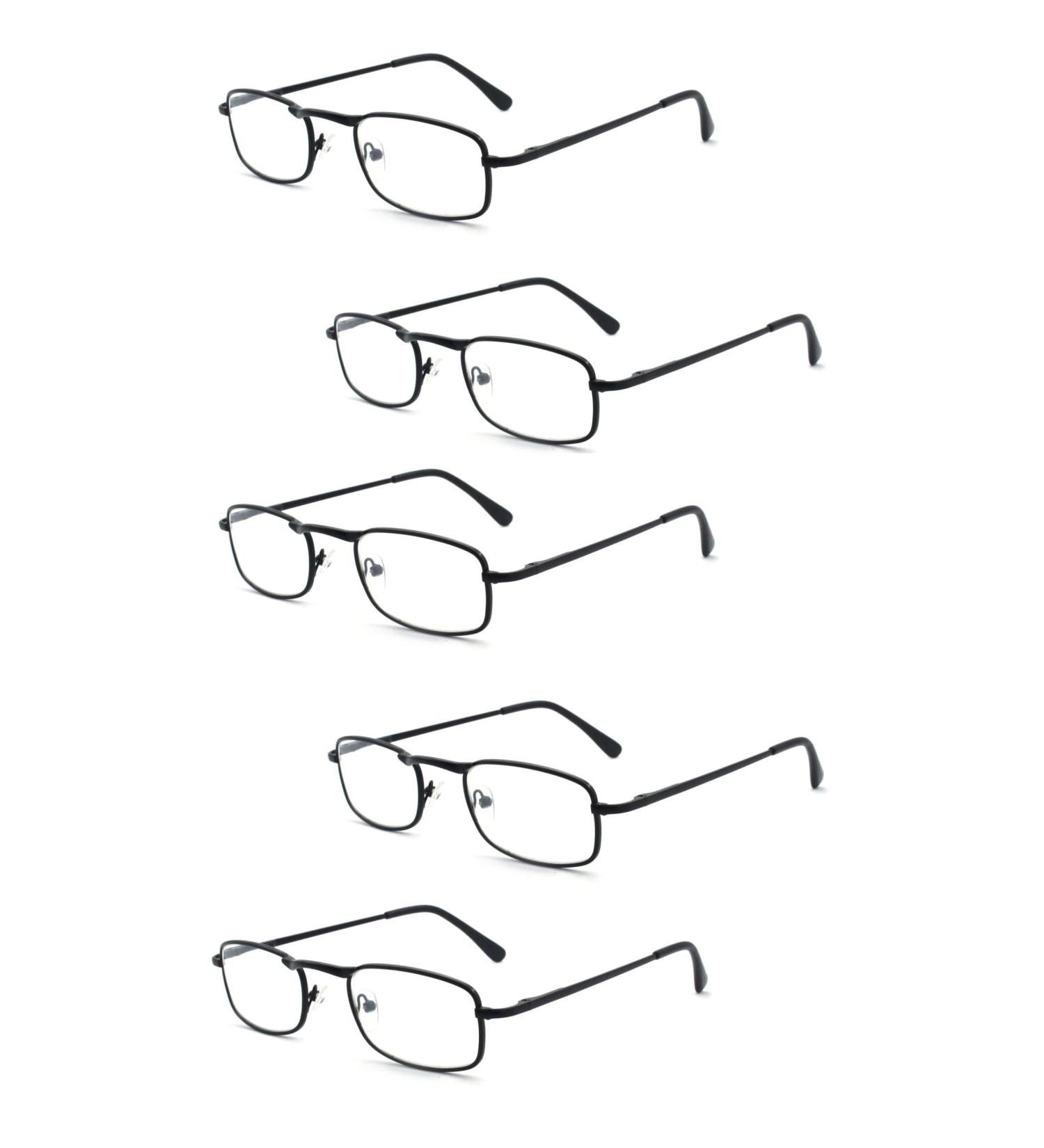 5 Pack Unisex Vantage Metal Reading Glasses - Spring Hinge 2.5 Diopters Stylish & Affordable - International Shipping Available - Buy Online on GoSupps.com