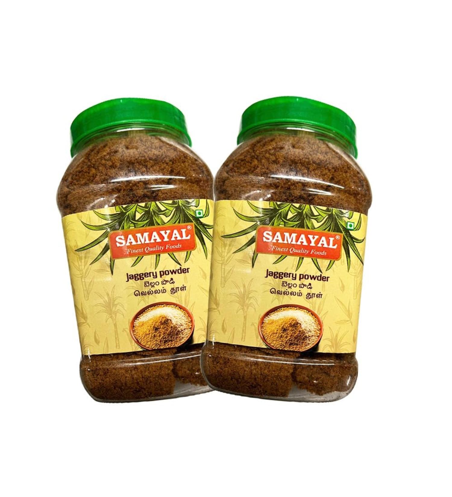 Samayal Jaggery Powder | 1KG | Natural Sweetener | No Preservatives Added | Jaggery Powder |Hand Crushed Gur Powder |Gluten Free |Indian Origin (Pack of 2) - Buy Online on GoSupps.com