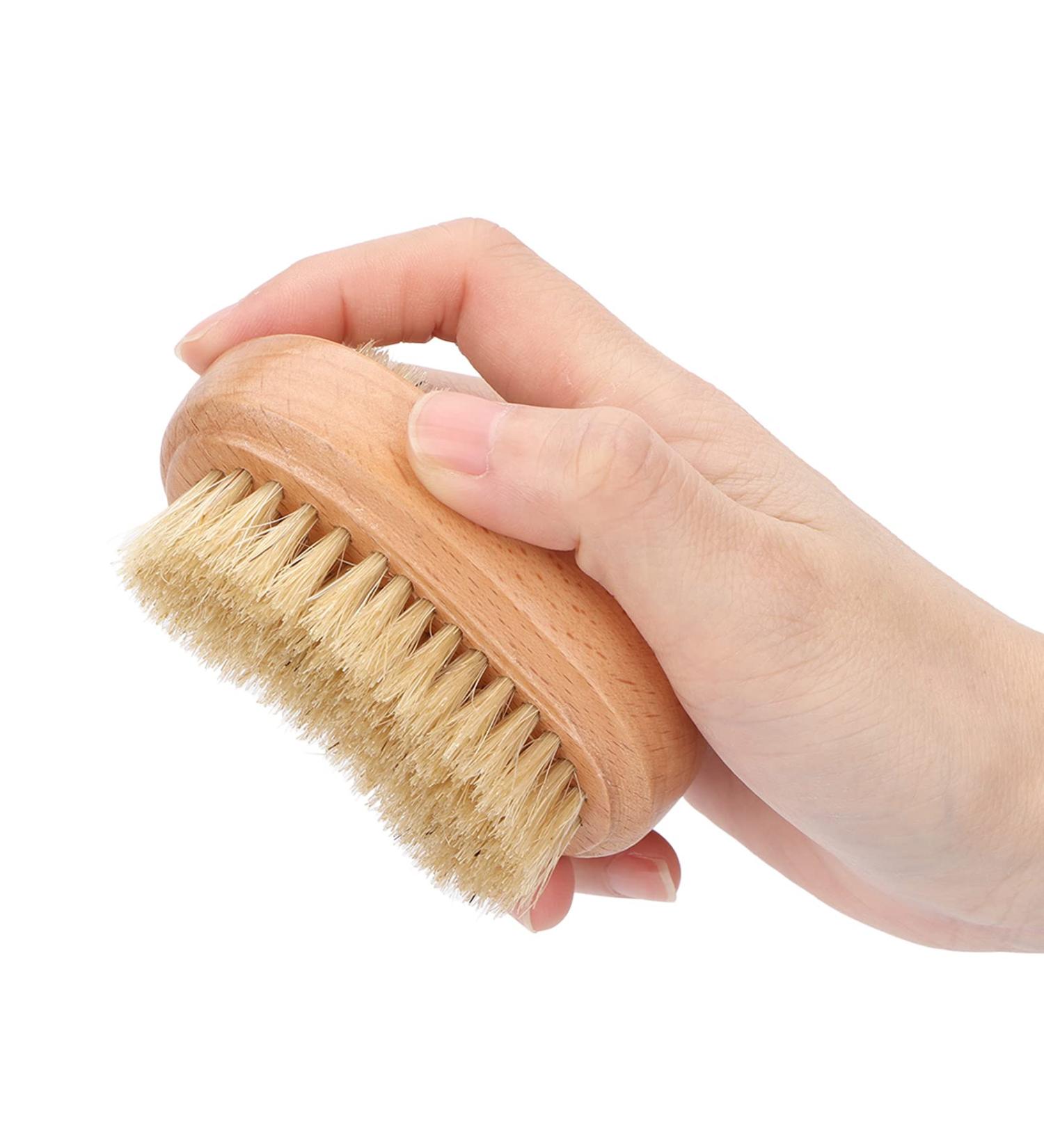 Double-Sided Wooden Nail Brush - Natural Bristle Hand & Fingernail Cleaner | Eco-Friendly Manicure & Pedicure Accessories for Men & Women - Buy Online on GoSupps.com