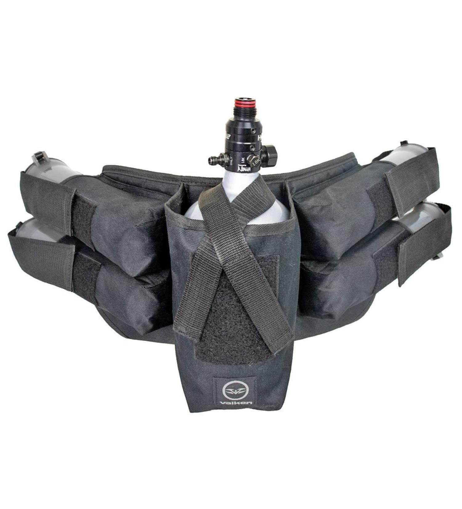 Valken Paintball 4+1 Harness -Holds 4 Pods Plus 1 Tank - Black