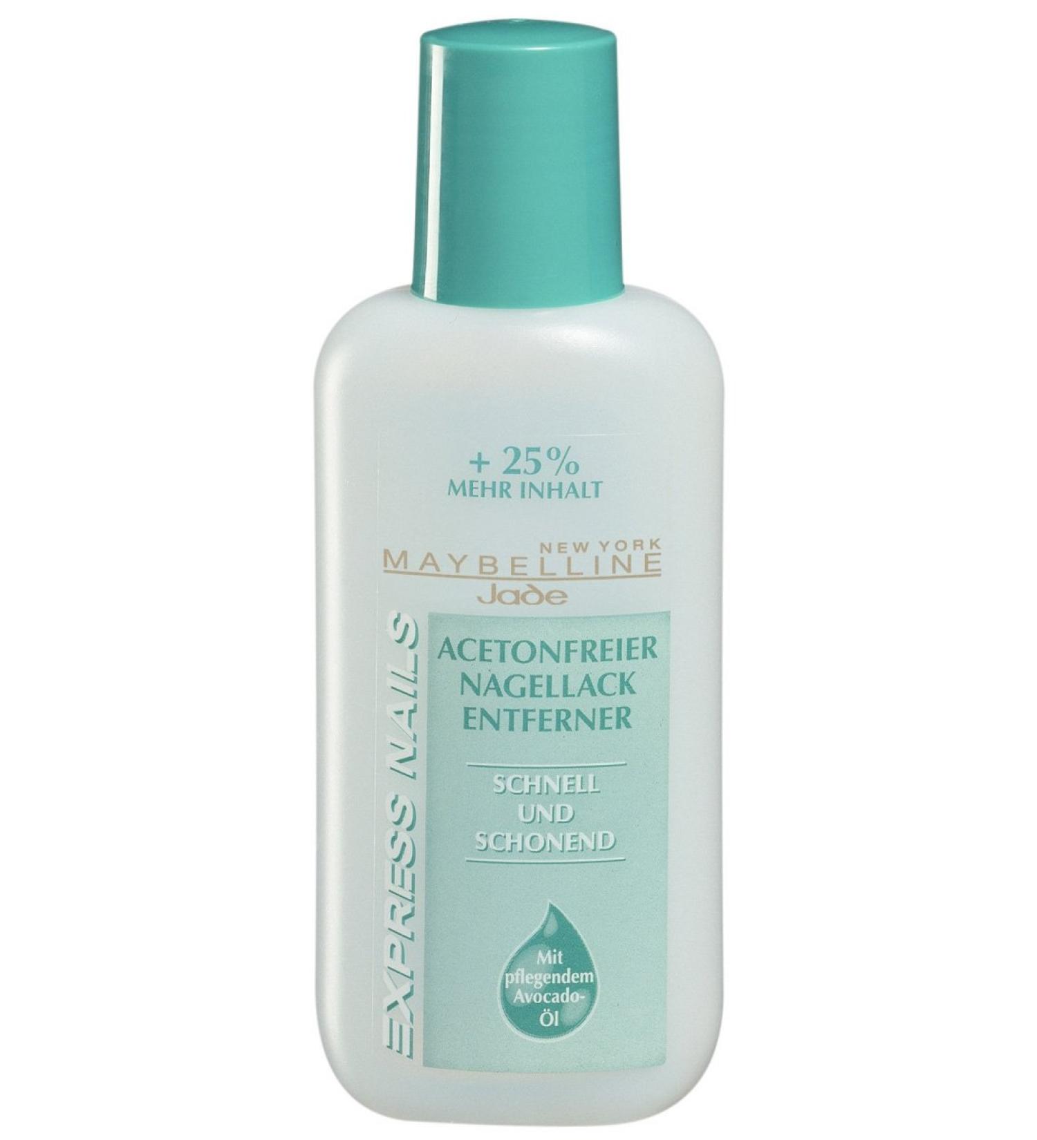 Maybelline Maybelline Express Nails Acetone-Free Nail Polish Remover Deep and Gentle Cleansing Avocado Oil Nourishes Nails & Moisturizes 125ml