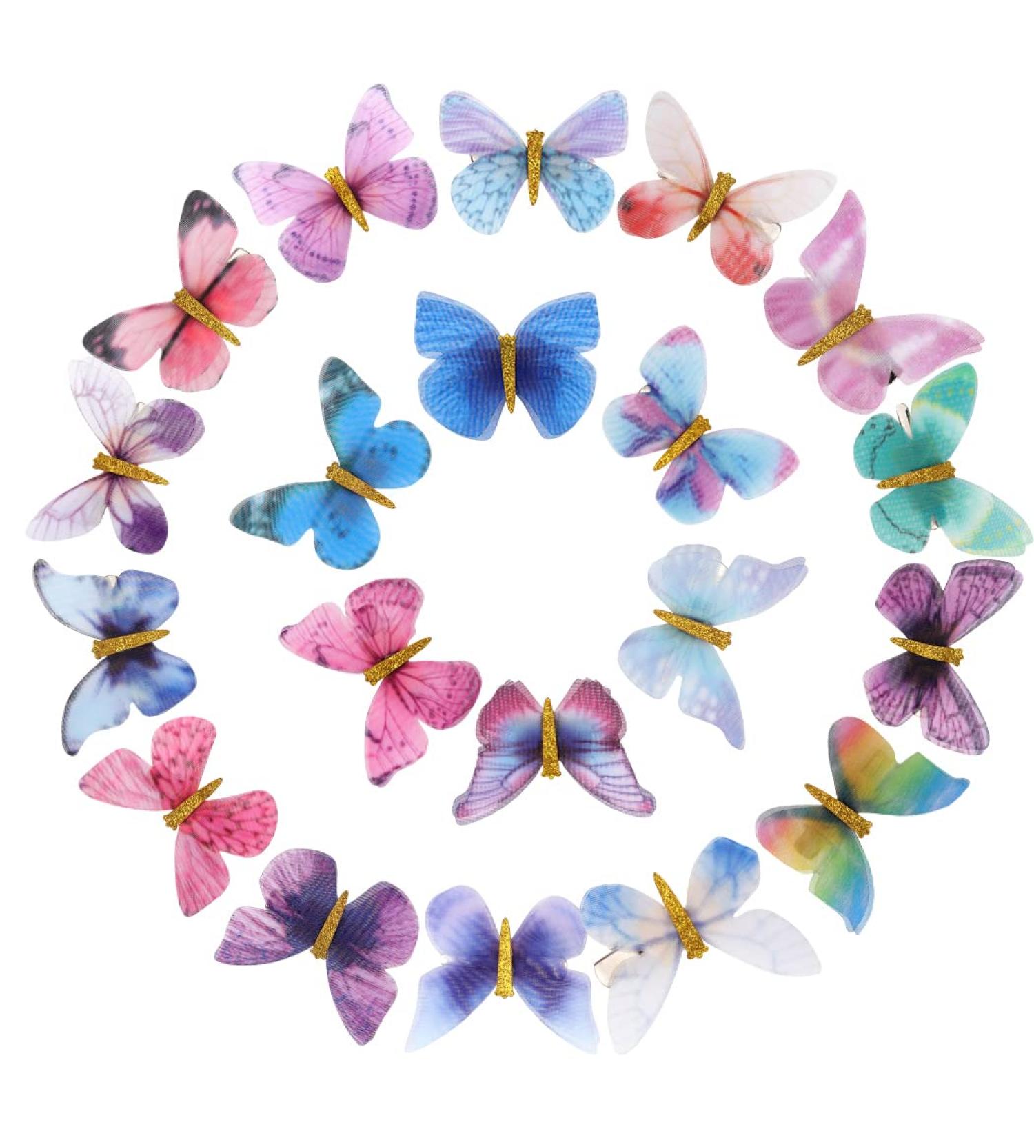 AOPRIE Glitter Butterfly Hair Clips: 20 Pieces Colorful Barrettes for Women & Teens - Buy Online on GoSupps.com