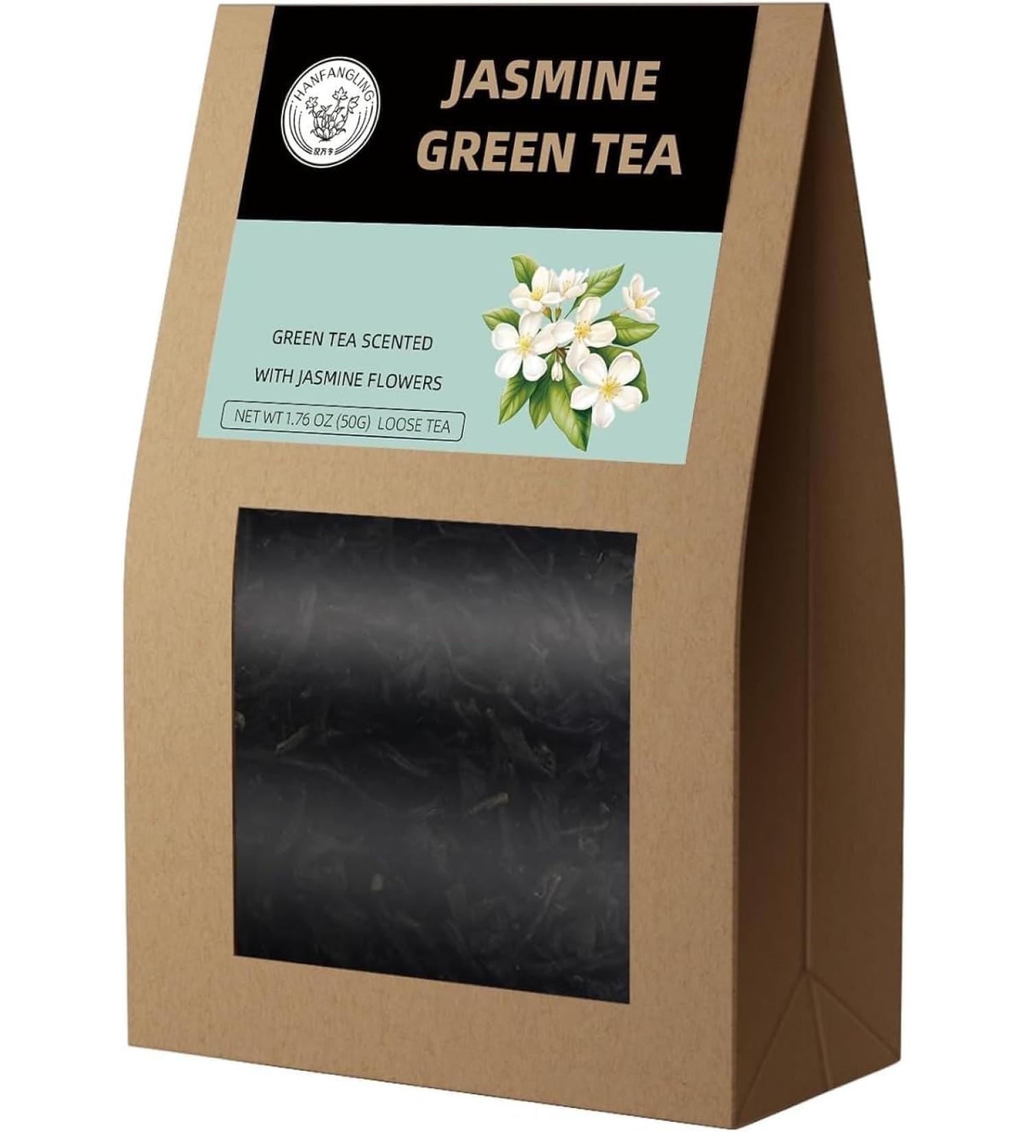 HANFANGLING Jasmine Green Tea Natural Loose Leaves Promotes Metabolism Relieves Anxiety and Stress Regulates Blood Glucose Levels Promotes Digestion Tea Gift - Buy Online on GoSupps.com