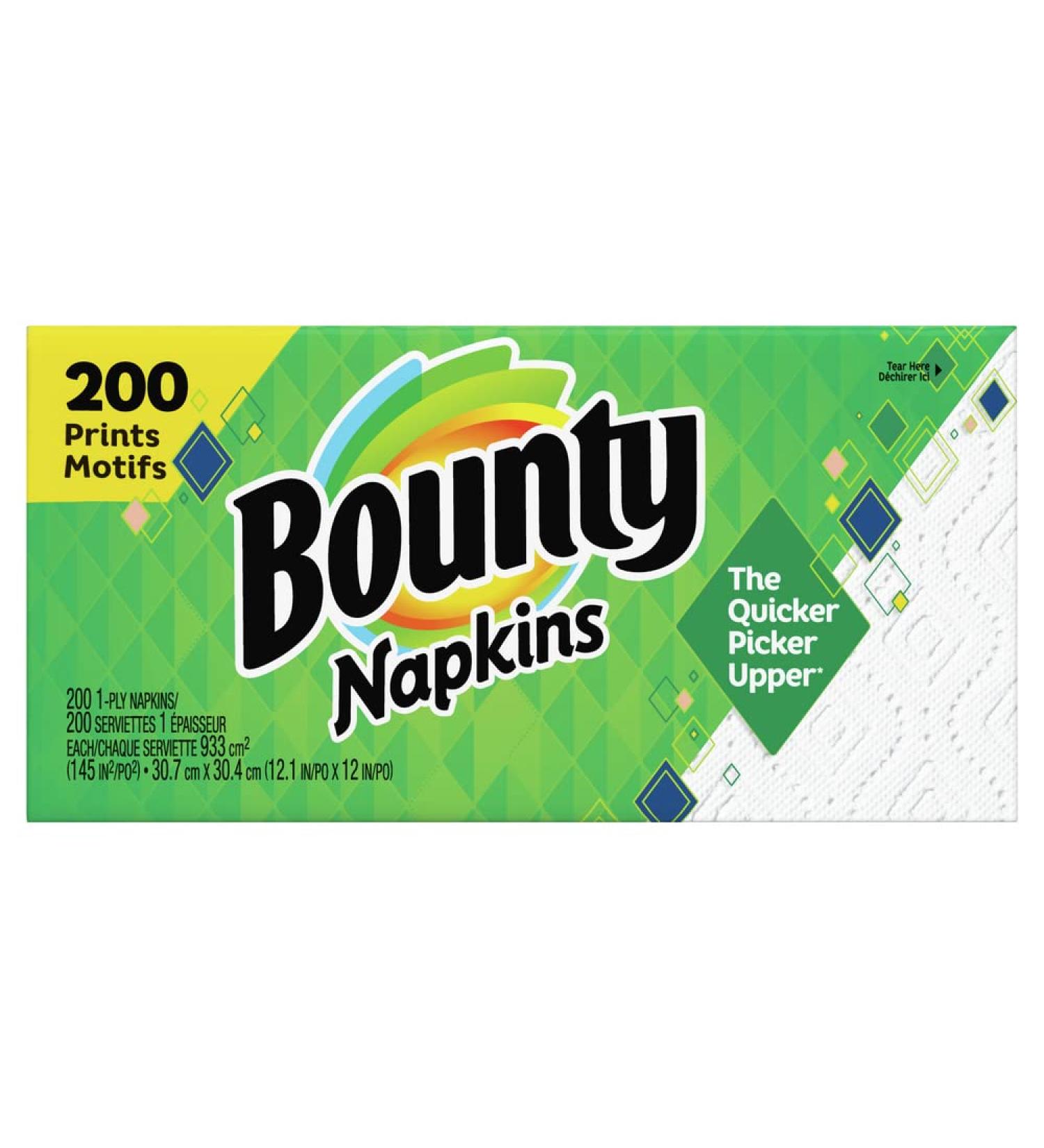 Bounty Assorted Print/White Quilted Napkins - 200-Count Pack - Buy Online on GoSupps.com