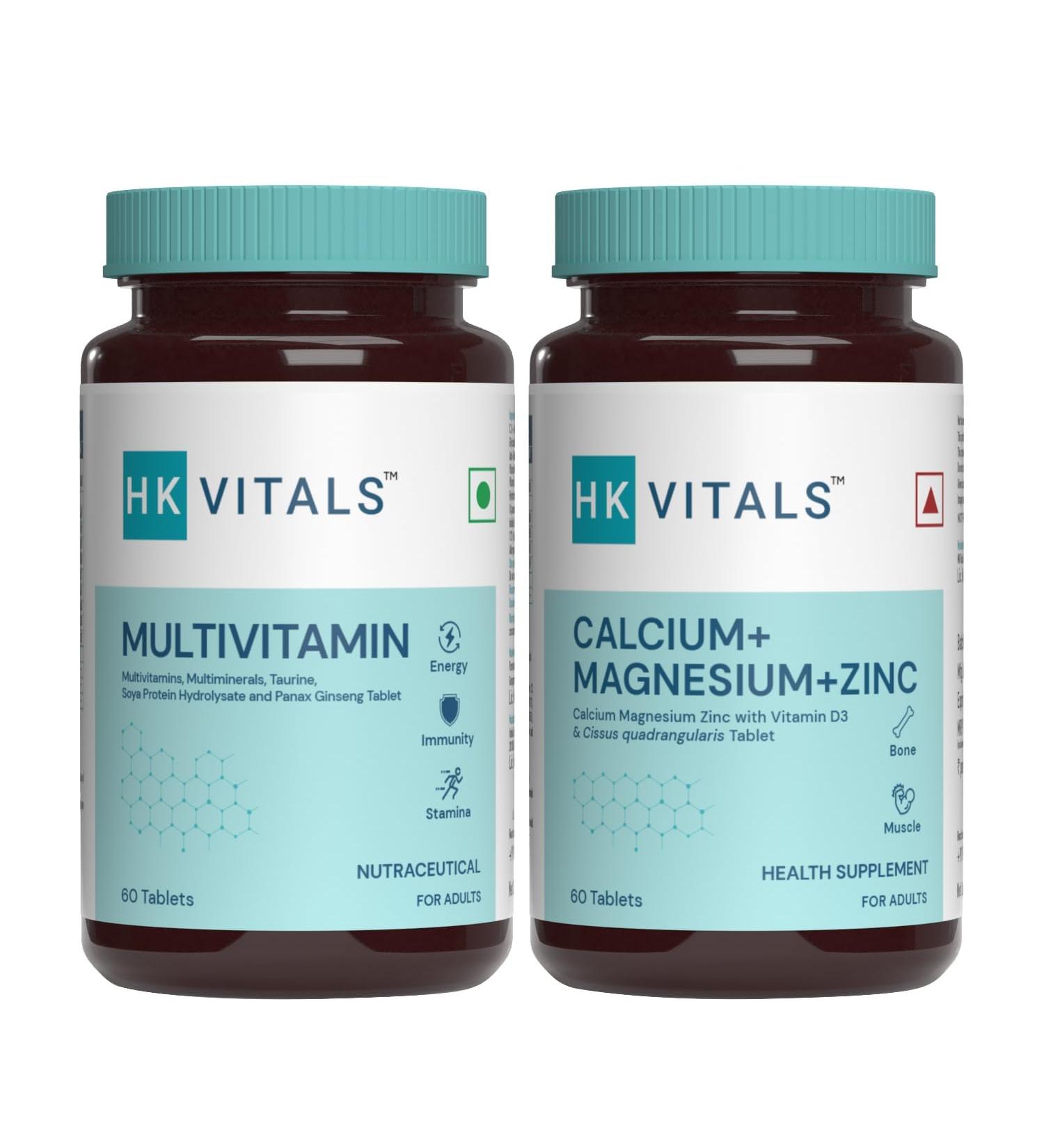 YANG Multivitamin for Men and Women with Multimineral Amino Taurine and Ginseng 60 Tablets with Calcium Magnesium and Zinc Tablets with Vitamin D3 60 Tablets (Combo Pack) - Buy Online on GoSupps.com