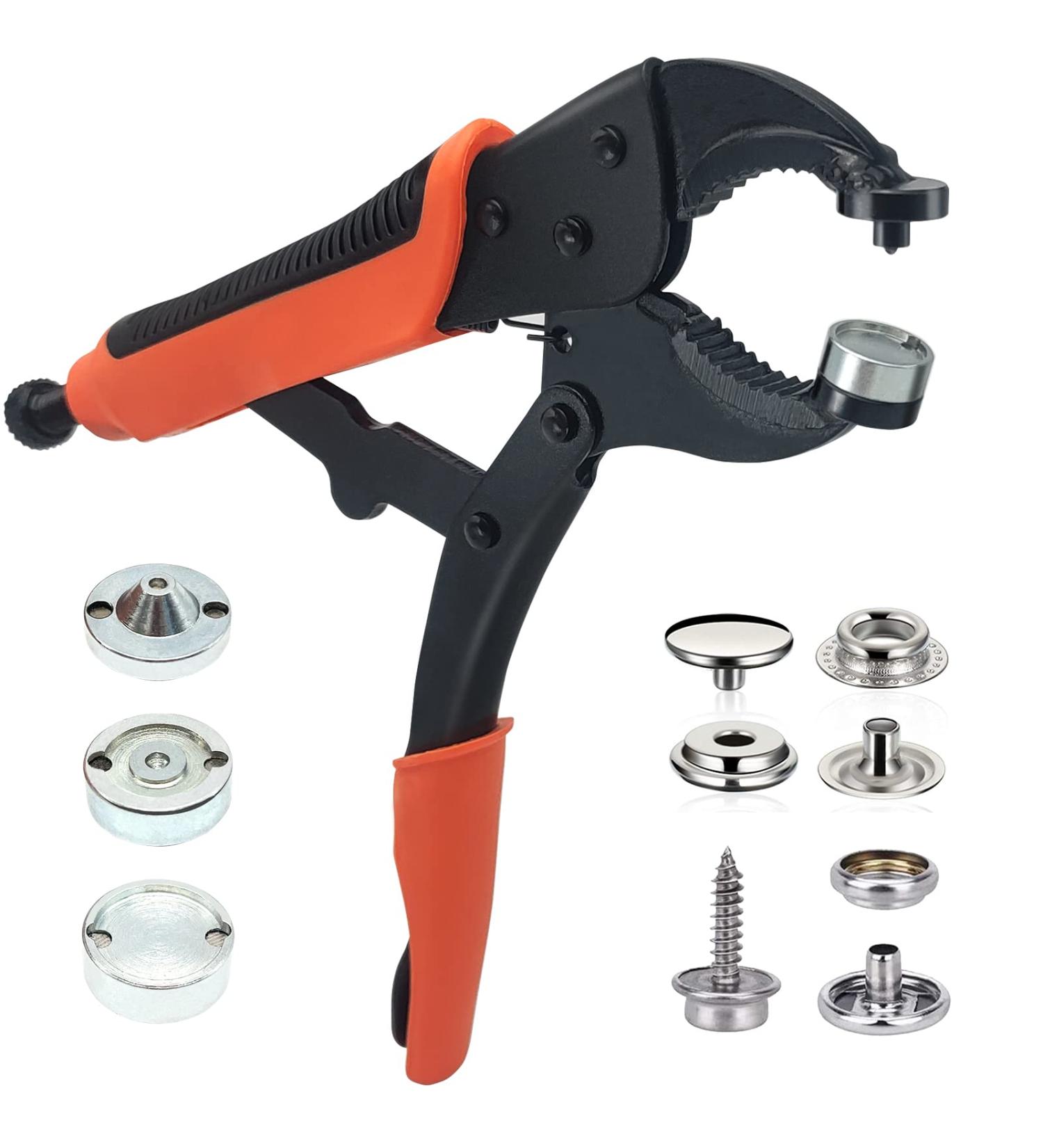 Heavy Duty Snap Fastener Tool Adjustable Snap Setter Tool Includes 20 Sets 15mm Snaps for Boat Cover  Replacing Metal Snaps  Repairing Boat Covers  Canvas  Sewing  Tarps orange - Buy Online on GoSupps.com