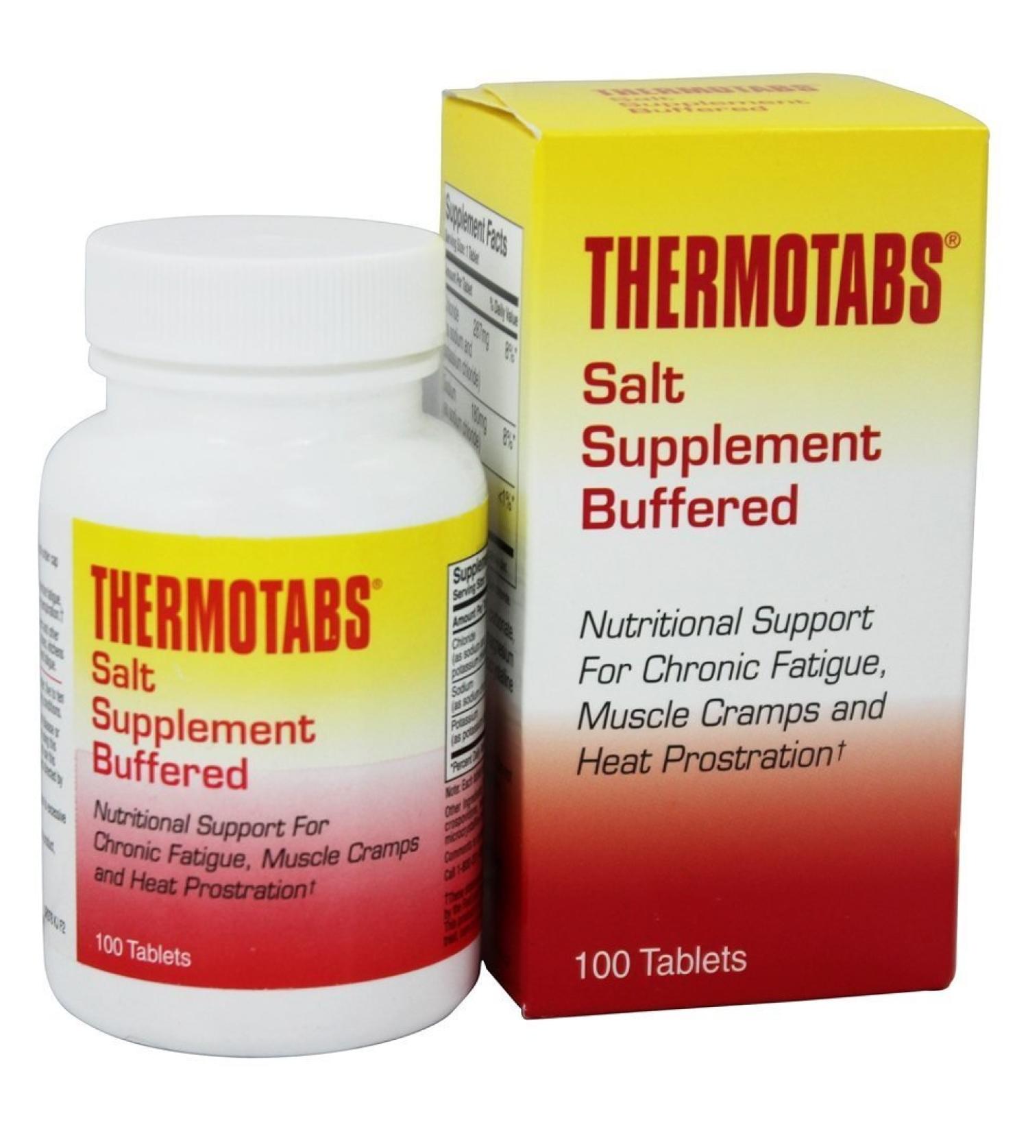 Thermotabs Buffered Salt Supplement - 100 Tablets | Optimal Hydration & Electrolyte Balance for International Shipping - Buy Online on GoSupps.com