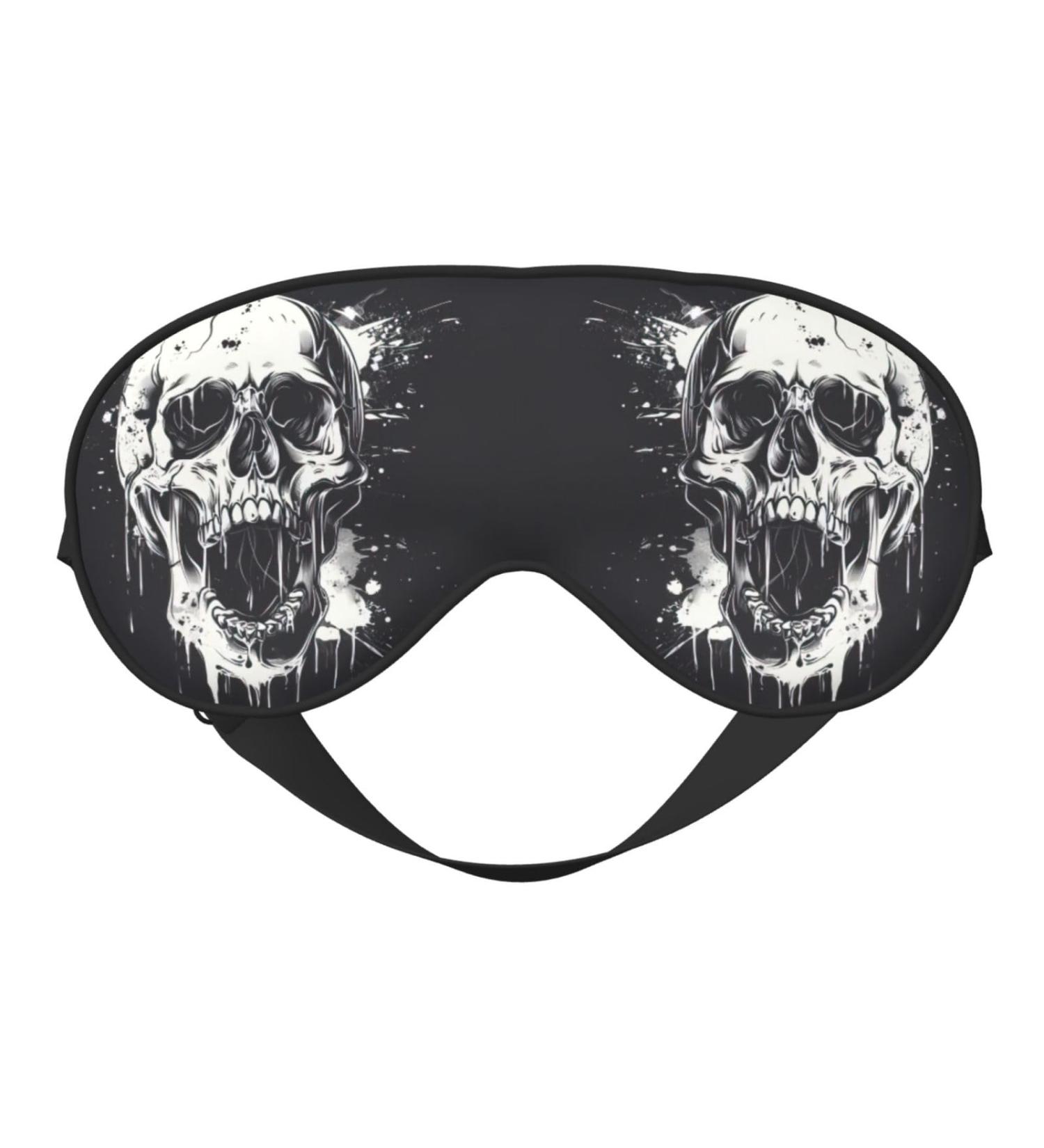 Horror Ghost Skull Print Eye Mask - Adjustable Blackout Sleeping Mask for Men & Women | Sleep Aid - Buy Online on GoSupps.com