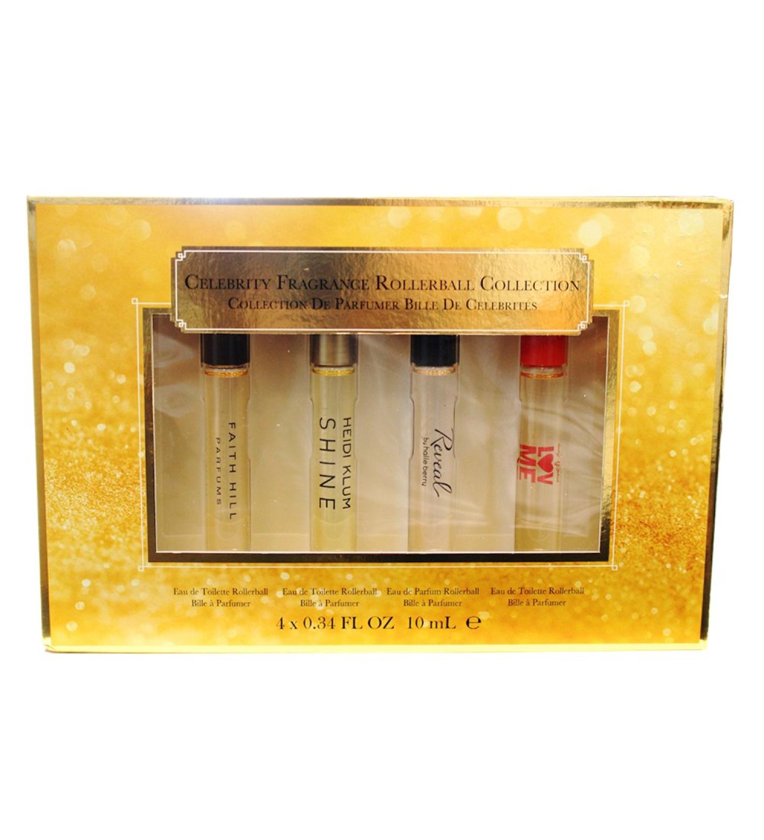 Coty Celebrity Fragrances Rollerball Collection 4 Piece Gift Set for Women 0.34 Ounce