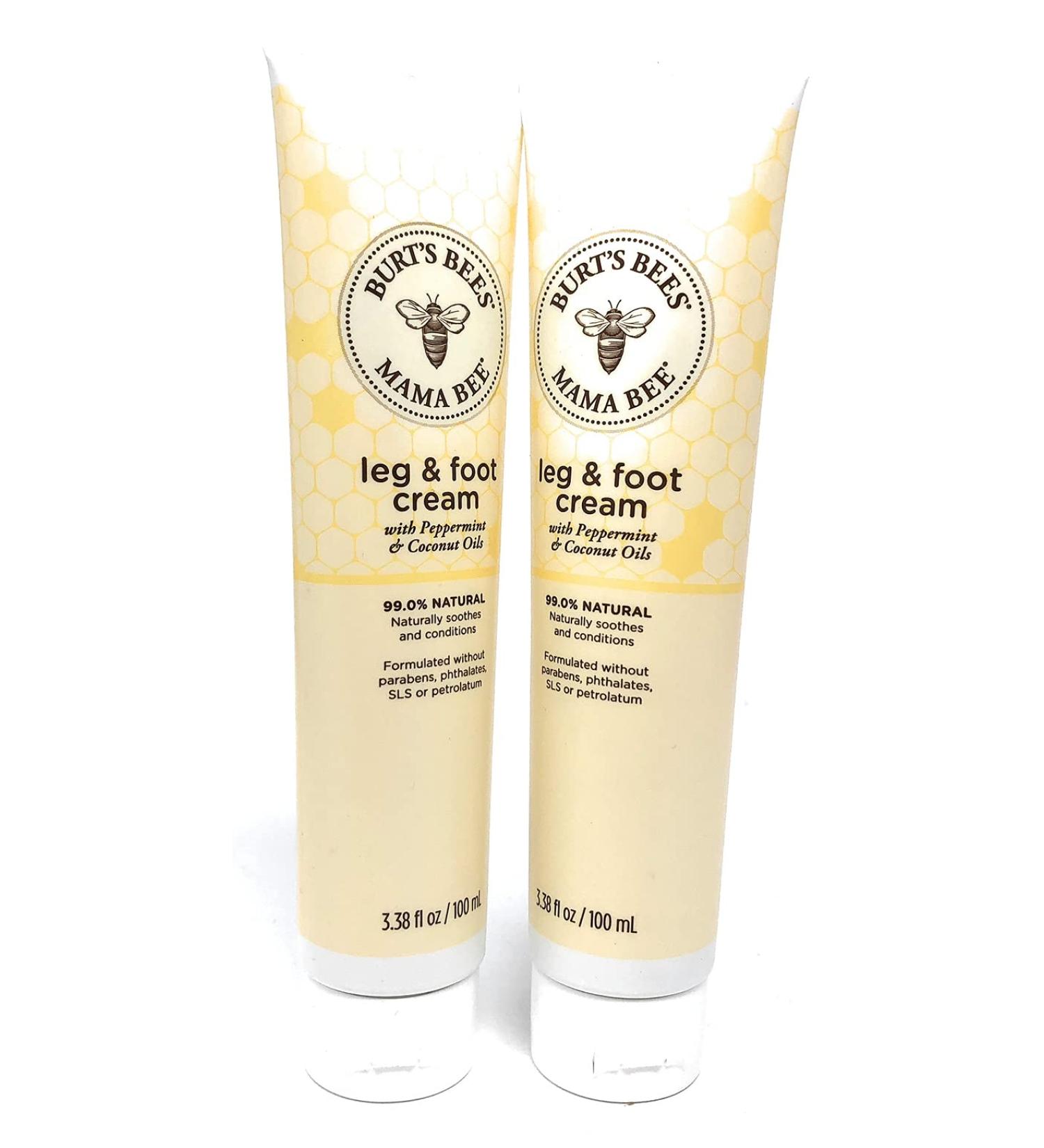 Burt's Bees Mama Bee Leg & Foot Cream Peppermint 3.38 Fl Oz - Pack of 2 | Moisturizing Leg & Foot Cream - Buy Online on GoSupps.com