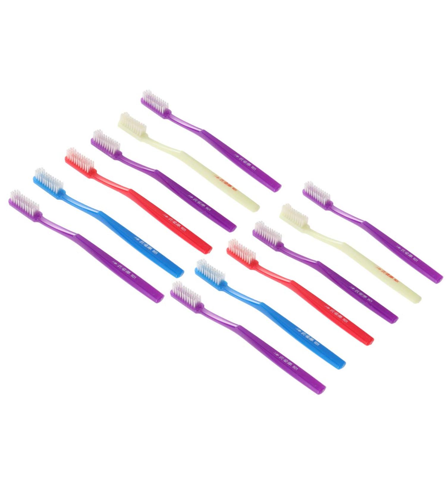 Exceart 12PC Manual Hard Bristle Toothbrush Set for Adults - Travel & Home Teeth Stain Cleaning (Random Color) - Buy Online on GoSupps.com