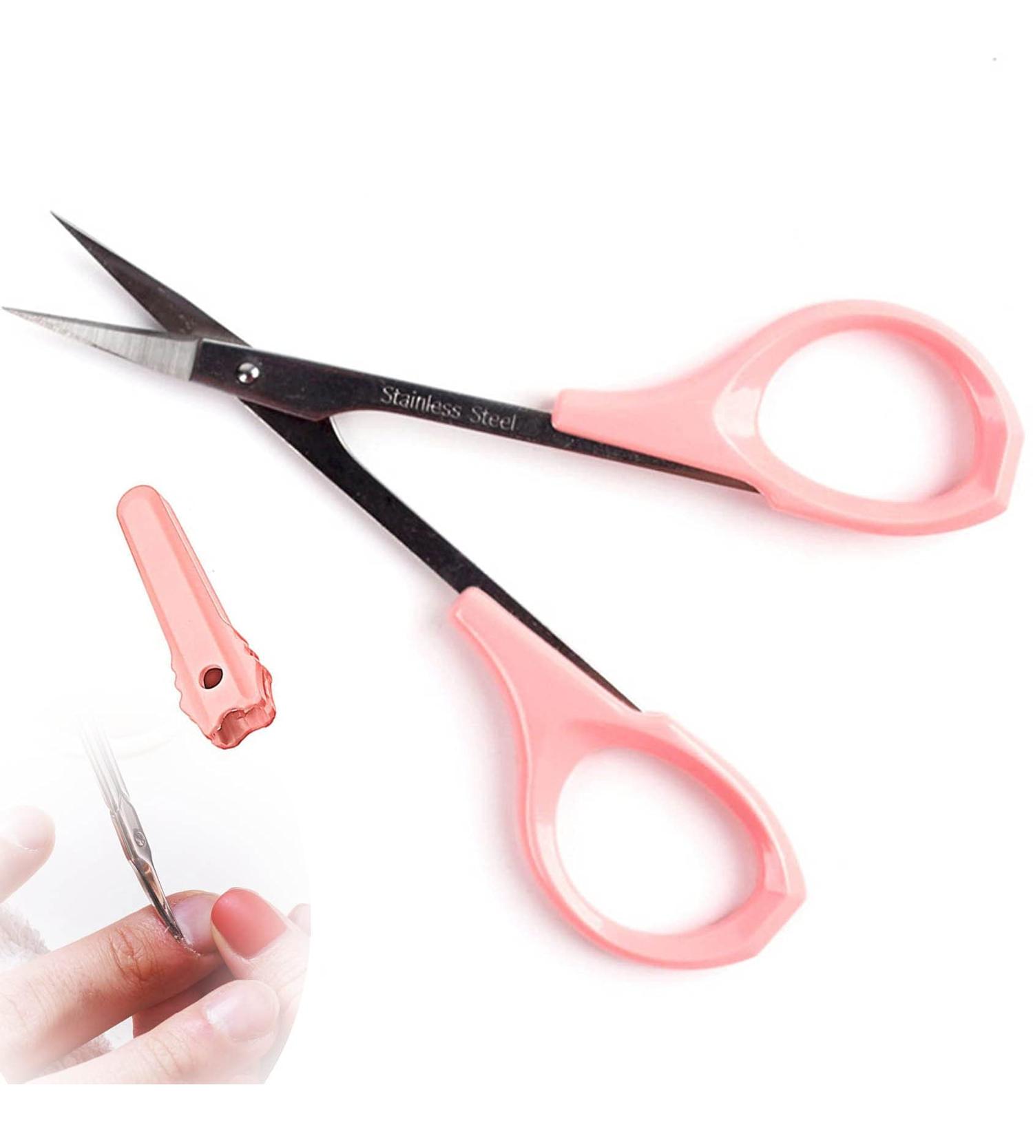 4 Inches Curved Sharp Blade Craft Scissors for Eyebrow Eyelash Extensions Stainless Steel Eyebrow Scissors with Precision Cover Professional Trimmers - sharpened Small Beard Trimming 1 Pcs - Buy Online on GoSupps.com