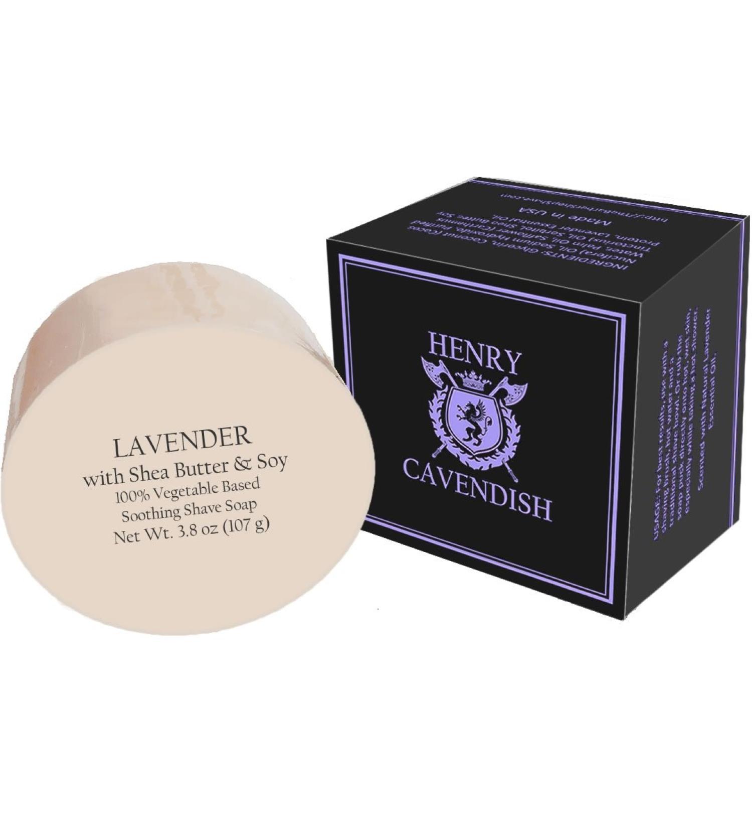 Henry Cavendish Lavender Shaving Soap 3.8 oz Refill | Shea Butter & Coconut Oil | All Natural | Rich Lather for Smooth Shave | Men's & Women's - Buy Online on GoSupps.com