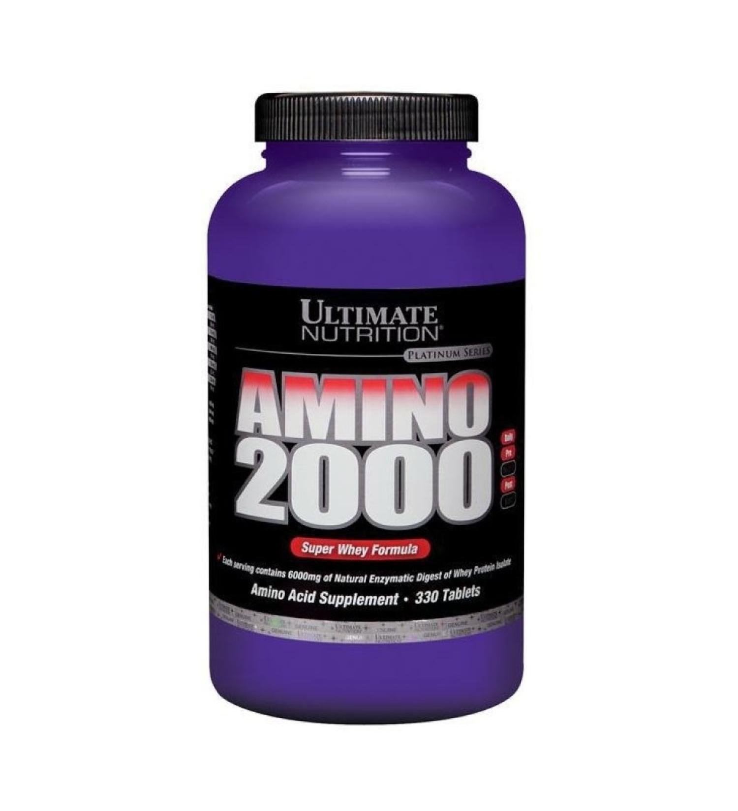 Ultimate Nutrition Amino 2000 Branch Chain Amino Acids Supplement for Muscle Building Workout Recovery Lean Muscle and Athletic Performance- Whey Protein Isolate 330 Tablets