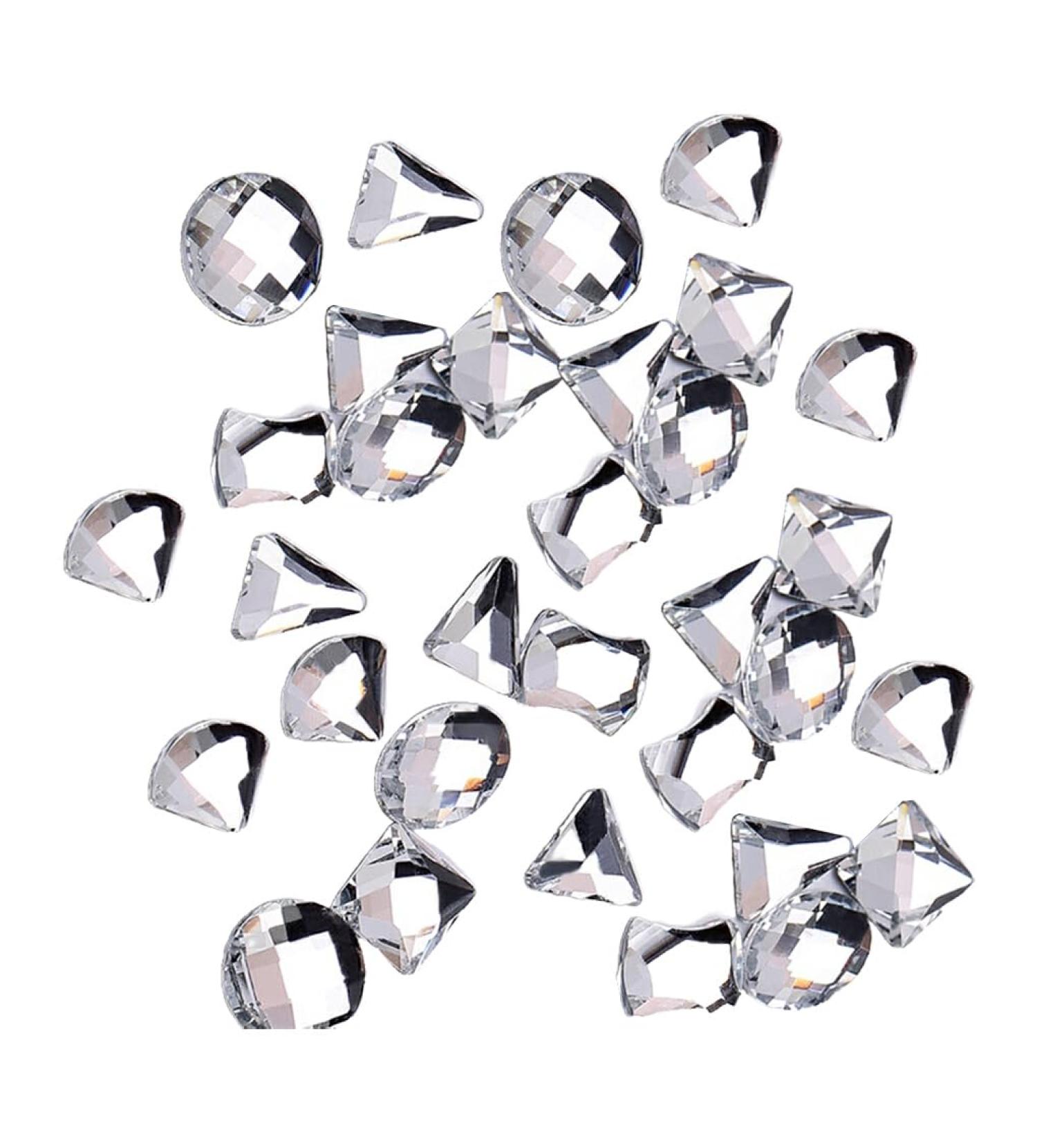 dijiusidy 50 Pieces Glass Crystal Set Eye-catching Personalized Nail Art Rhinestones DIY Handcraft Manicure Accessories for Card Making Crystal White - Buy Online on GoSupps.com