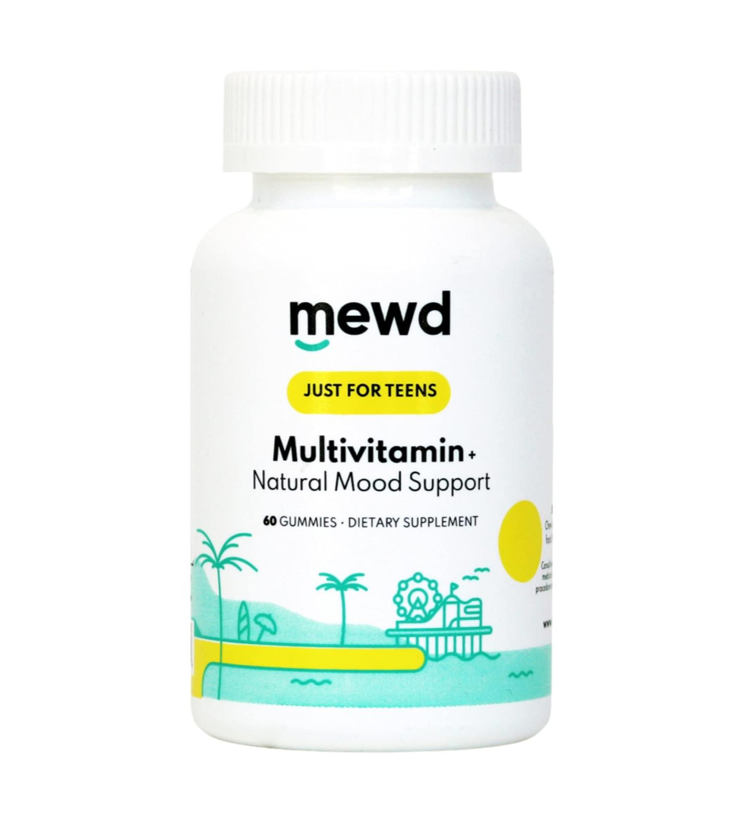MEWD Teen and Kids Daily Multivitamin Gummy | Natural Mood Enhancer | Vegan Immune System Booster with Iron Zinc | Gluten Free-Focus Vitamin for Kids | Brain Health | Made in USA - Buy Online on GoSupps.com