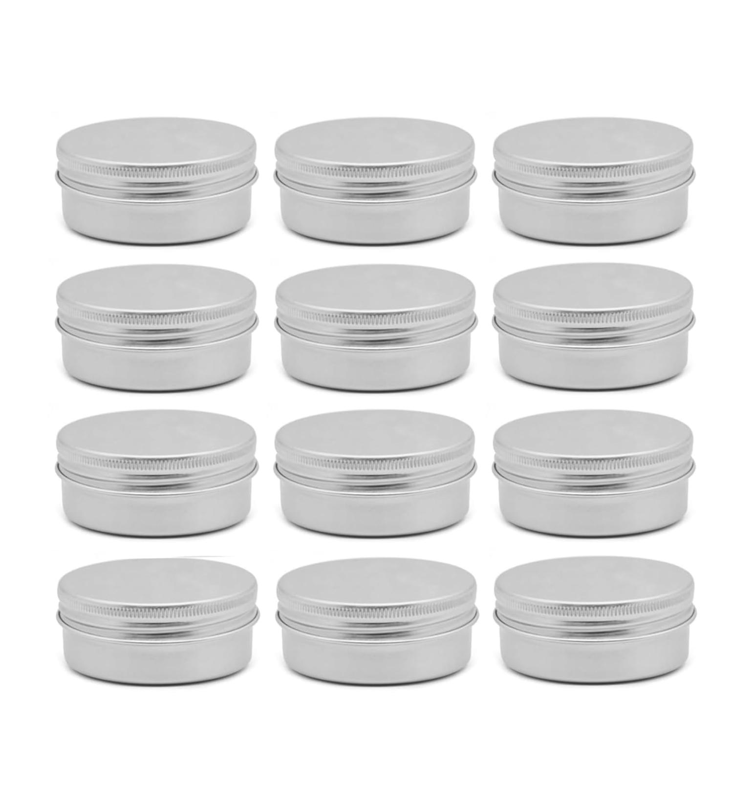 BOBOZHONG Empty Containers 12 Pieces Round Steel Tin Cans Aluminium Tin Cream Jars Travel Portable Small Metal Tin with Screw Lid for DIY Beauty Cosmetics Candle Travel 30 ml - Buy Online on GoSupps.com