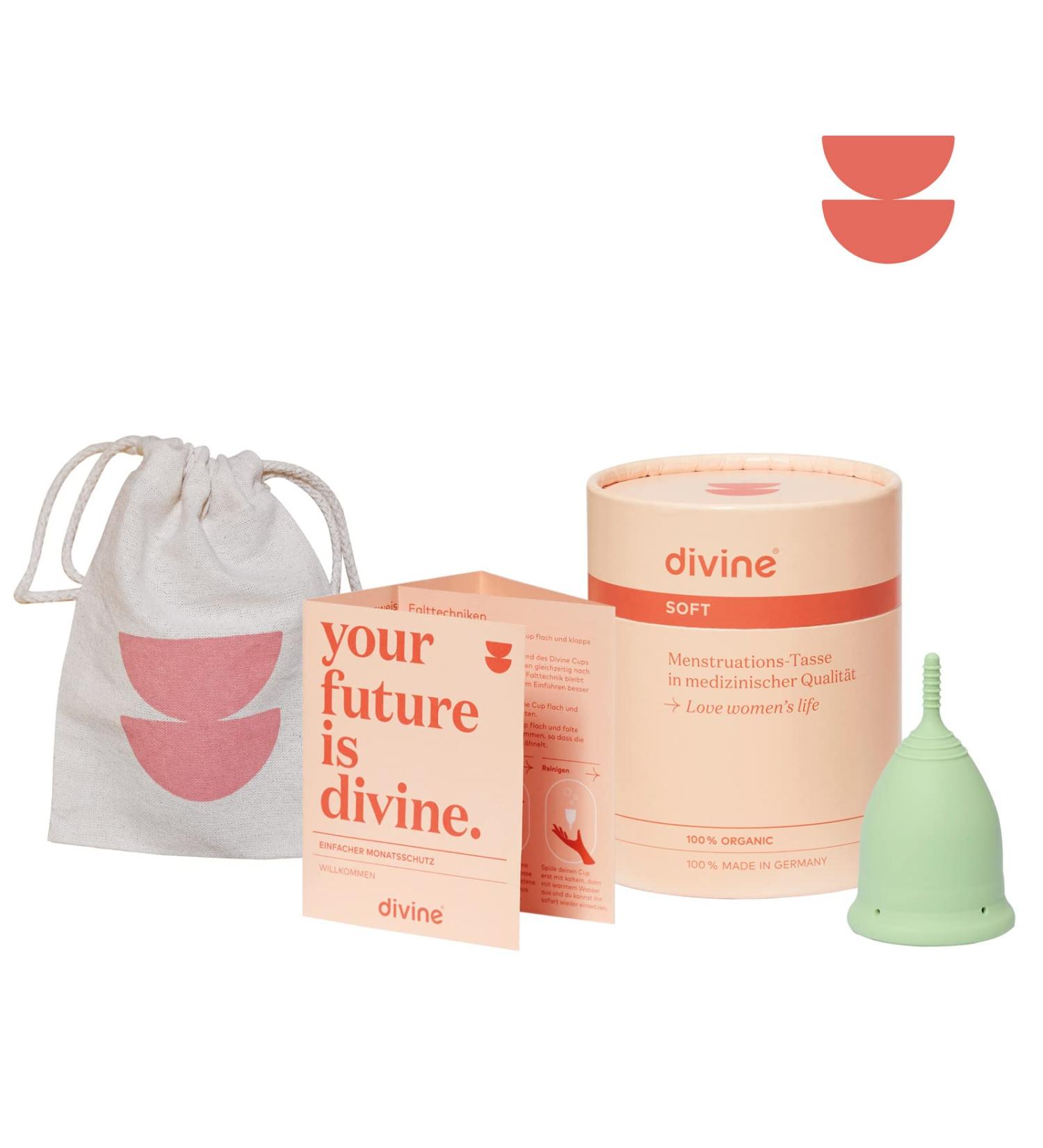 Divine Soft Menstrual Cups - Comfortable Eco-Friendly & Mint Green (Large) | Shop Now - Buy Online on GoSupps.com