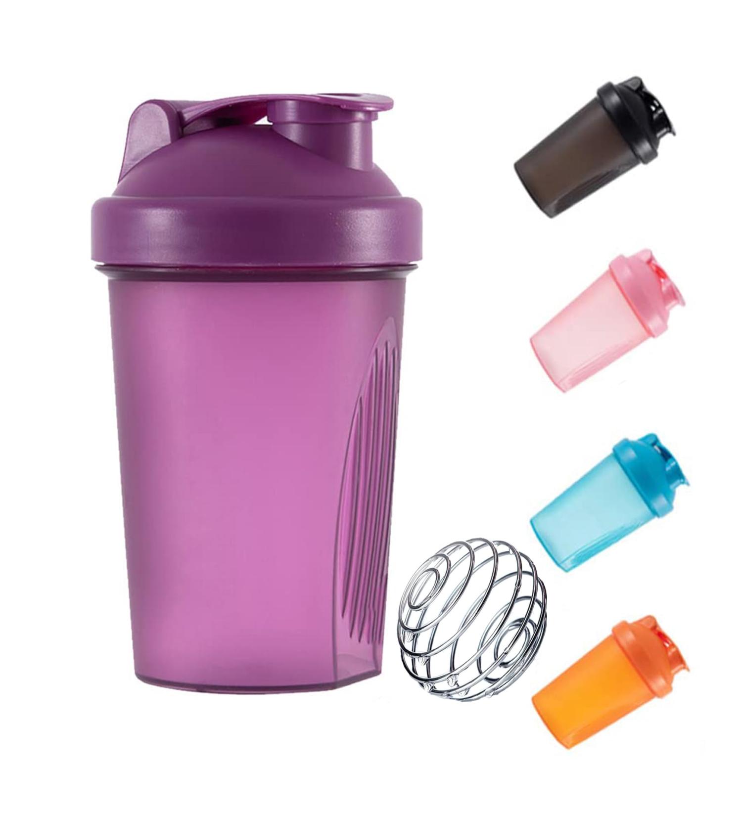 KANGSIT Protein Shaker Bottle 400ml Purple | Stainless Steel Mixing Ball | BPA- and DEHP-free | Leakproof Flip On Lid | Ideal for Protein & Supplements - Buy Online on GoSupps.com