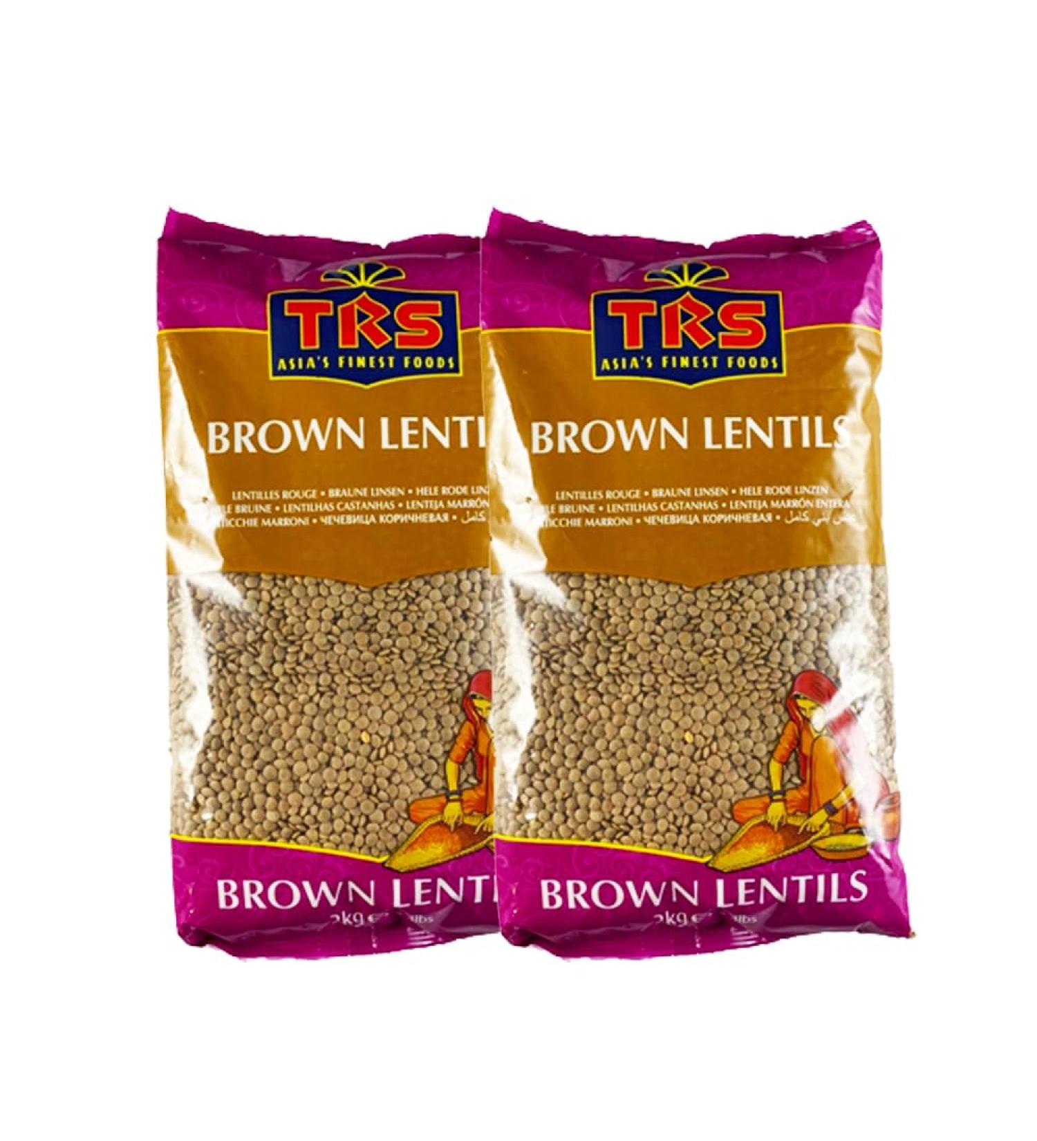 TRS Lentils Brown Whole | 2KG |The Perfect Pantry Staple | Malka Masoor | GMO-Free | Protein and Fiber | Indian Origin (Pack of 2) - Buy Online on GoSupps.com