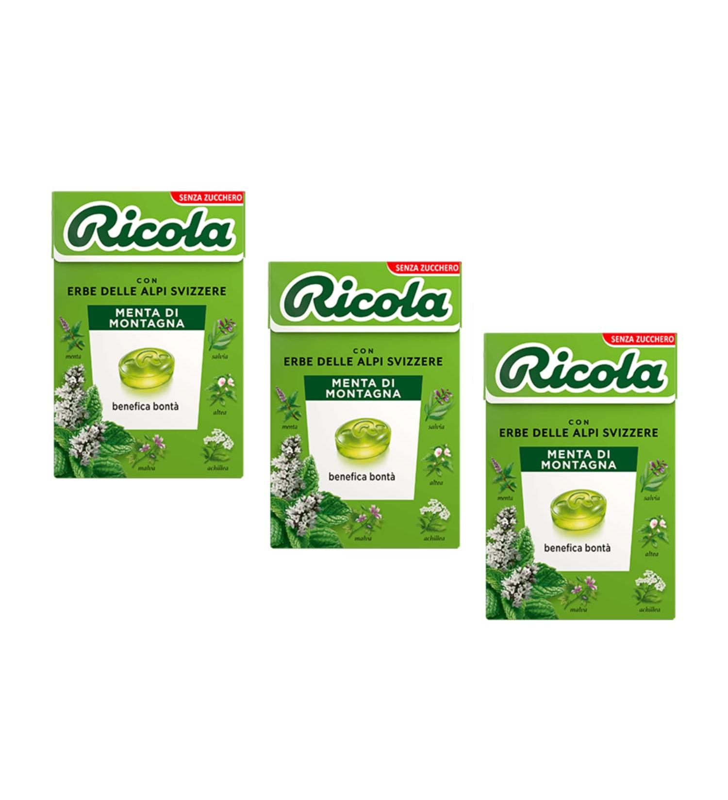  Ricola Ricola | Mountain Mint Sweets | Sugar Free Herb Candy - 3 x 50 Gr - Buy Online on GoSupps.com