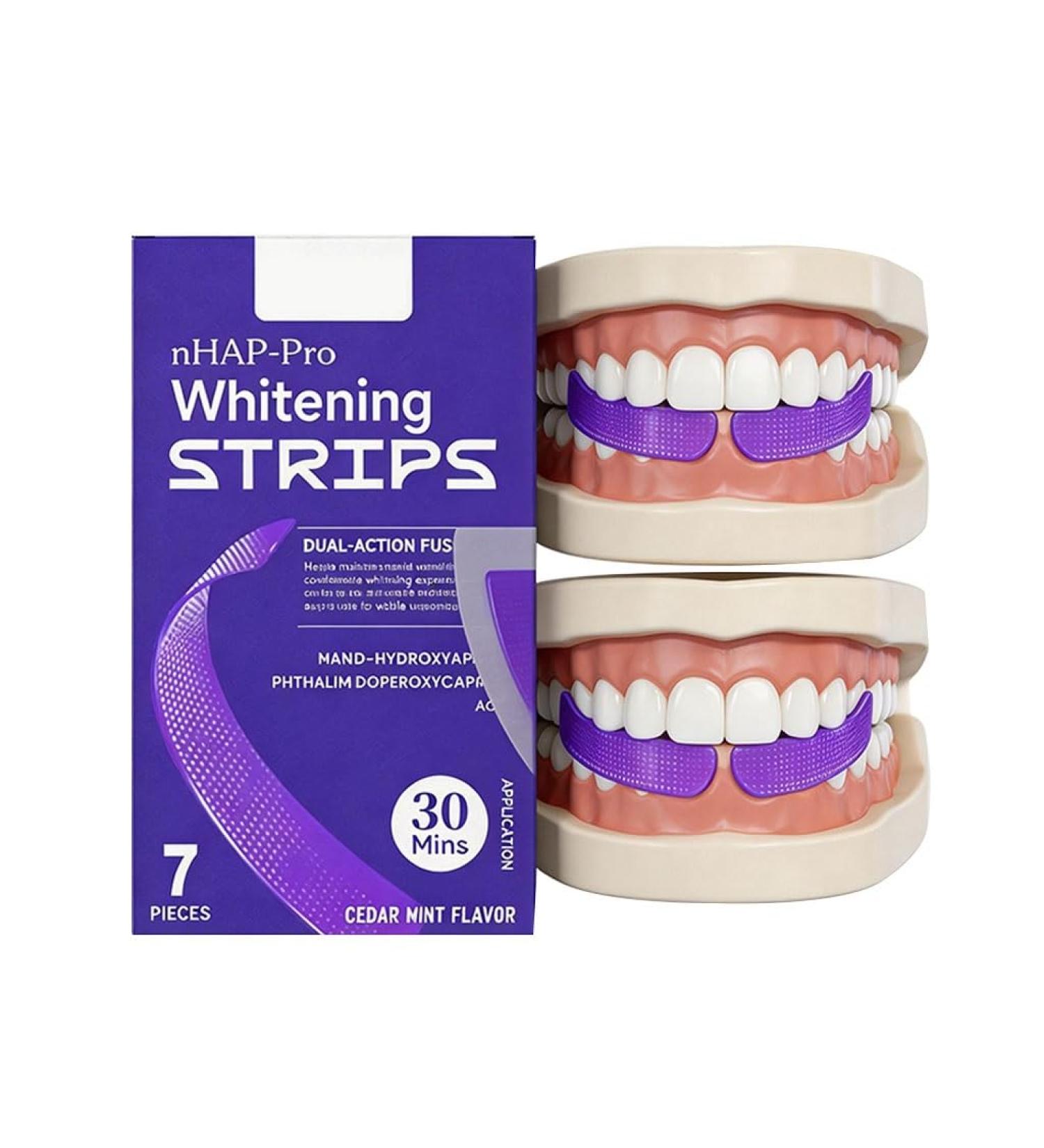 Bandes Dentaires Purple Lustre Am liore la Brillance Des Dents Unifie L'apparence R duit la D coloration de La Surface Haleine Fra che Application Facile en 30 Minutes.(4pcs) - Buy Online on GoSupps.com
