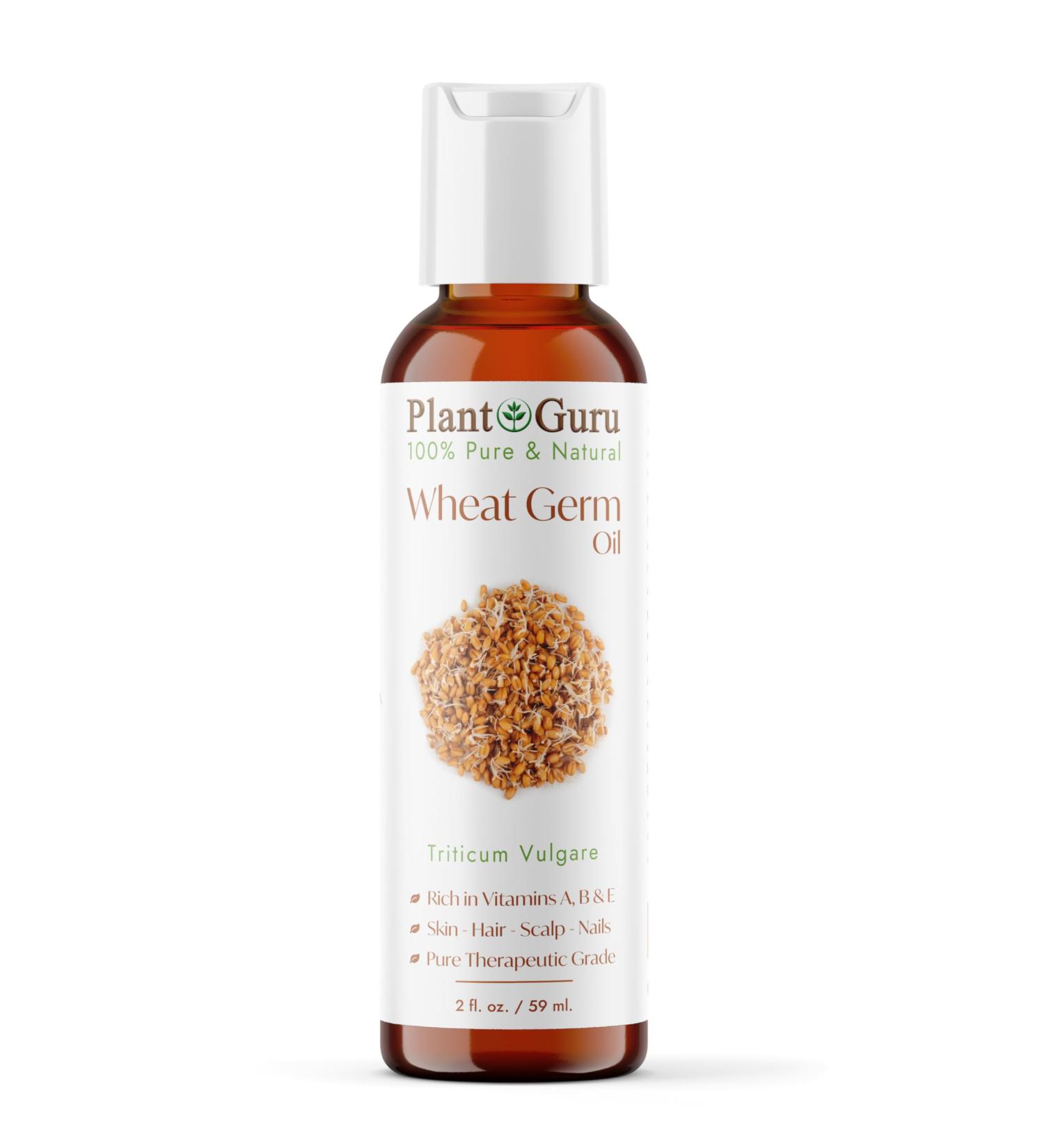 Plant Guru Wheat Germ Oil 2 fl. oz. Cold Pressed Unrefined 100% Pure & Natural Carrier Oil for Skin Face Body & Hair Moisturizing. Perfect for DIY Creams Lotions & Lip Balm. - Buy Online on GoSupps.com
