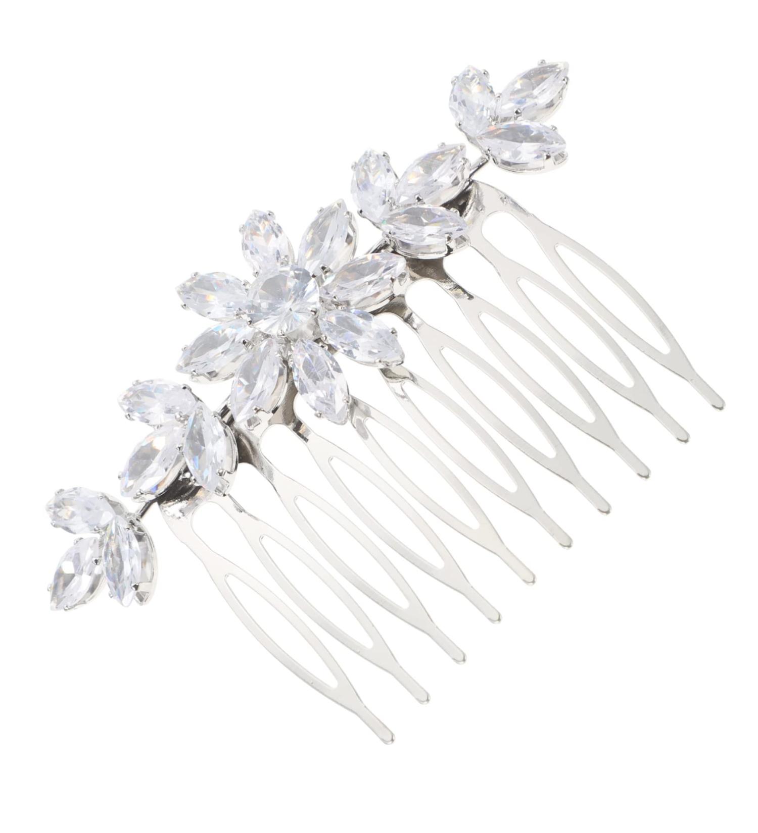 Mikinona Bangs Comb Bride Hair Accessories Wedding Bridal Hair Combs for Wedding Pearl Headpiece Floral Hair Accessories Wedding Hair Comb Hair Flower Accessories Bride Headdress Rhinestone - Buy Online on GoSupps.com
