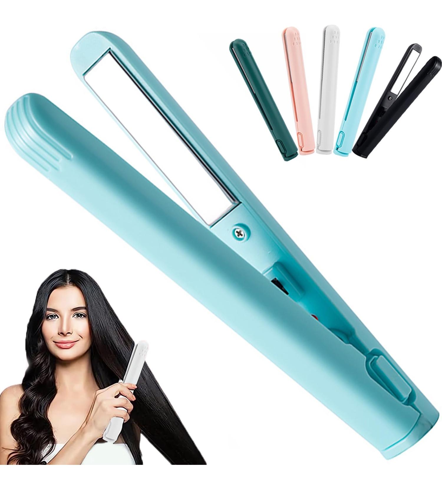 Buy Flat Iron Hair Straightener - Dual-Purpose Curling & Straightening Splint for All Hair Types - Ideal for Bangs - Blue Color - Fast International Shipping - Buy Online on GoSupps.com