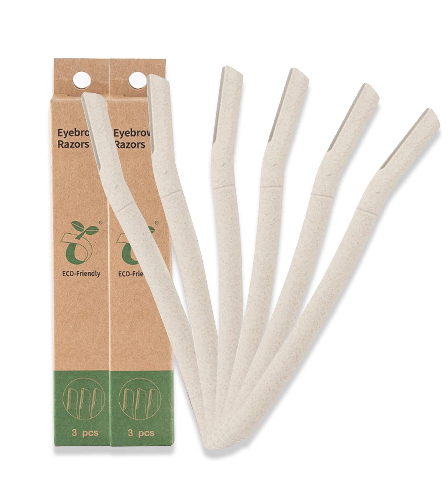 EZ Eyebrow Razor - 6 Eco-Friendly Biodegradable Dermaplane Razors for Women | Safe Face & Body Grooming - Buy Online on GoSupps.com