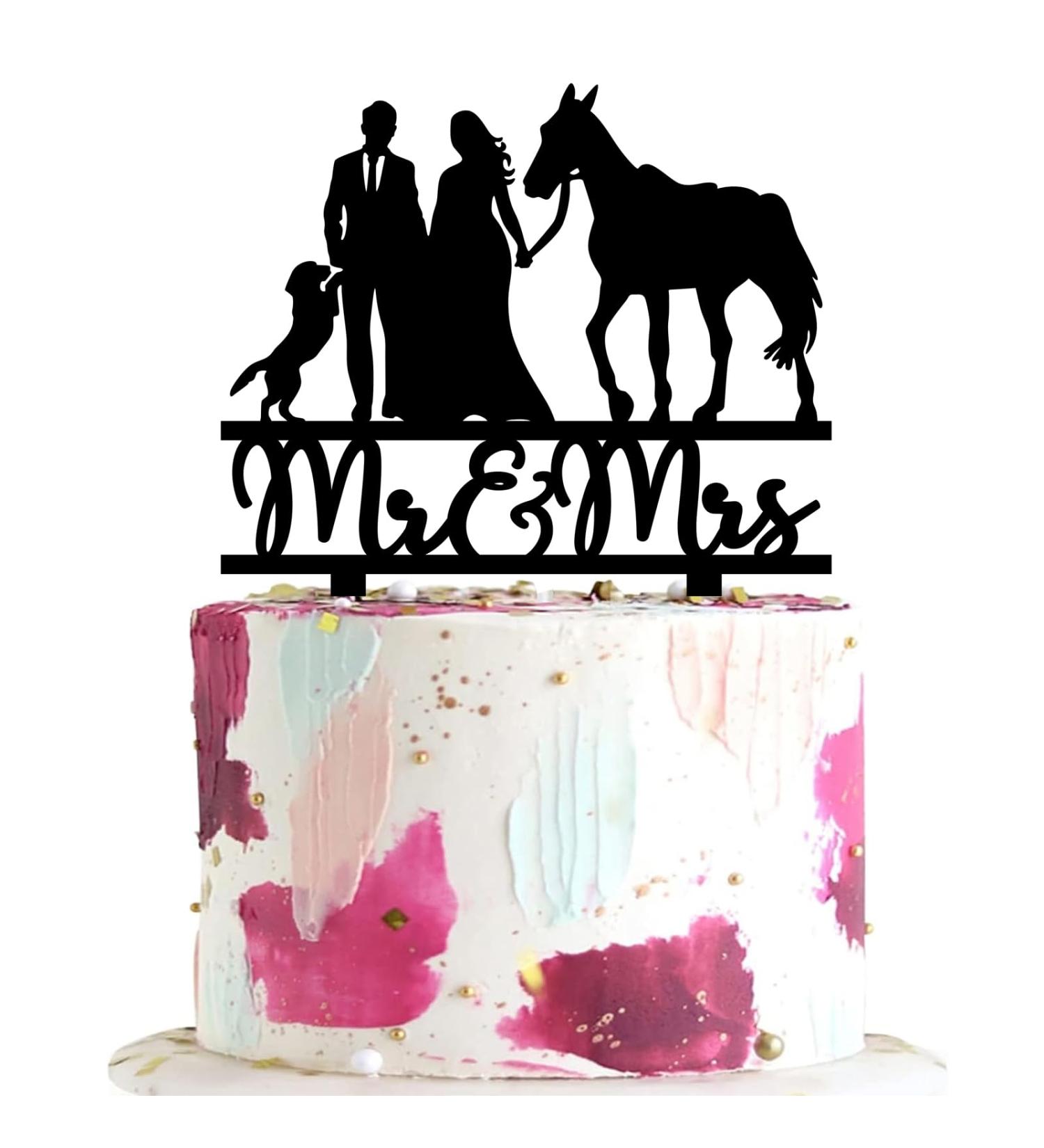 keonsatrz Horse Wedding Cake Topper Farmer Wedding Cake Topper Cowboy and Cowgirl Wedding Cake Topper Country Themed Cake Decor for Wedding Anniversary Bridal Shower Party - Buy Online on GoSupps.com