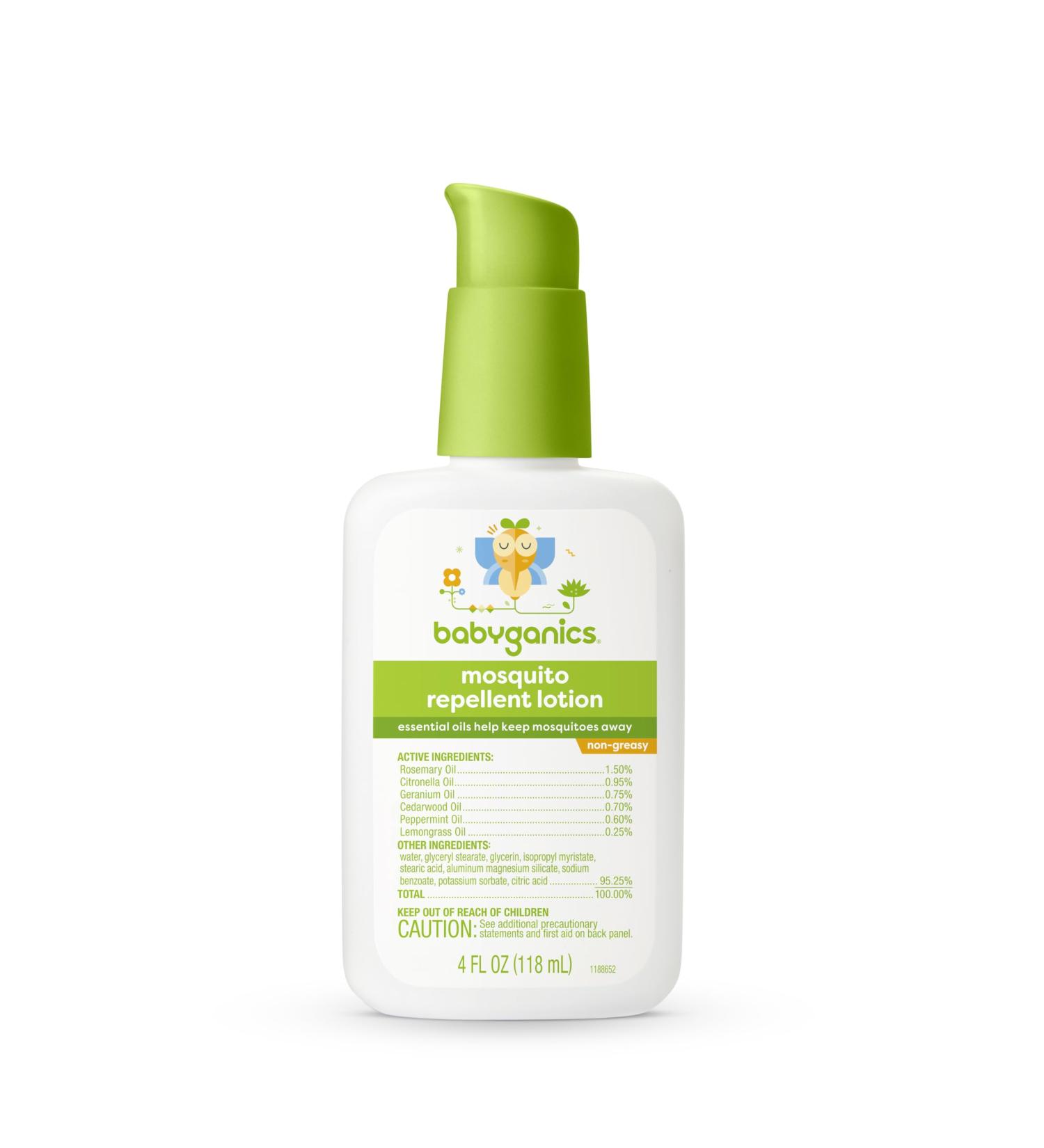 Babyganics Mosquito Repellent Lotion Made with Plant and Essential Oils Non-Greasy 4oz 4 Fl Oz (Pack of 1) - Buy Online on GoSupps.com