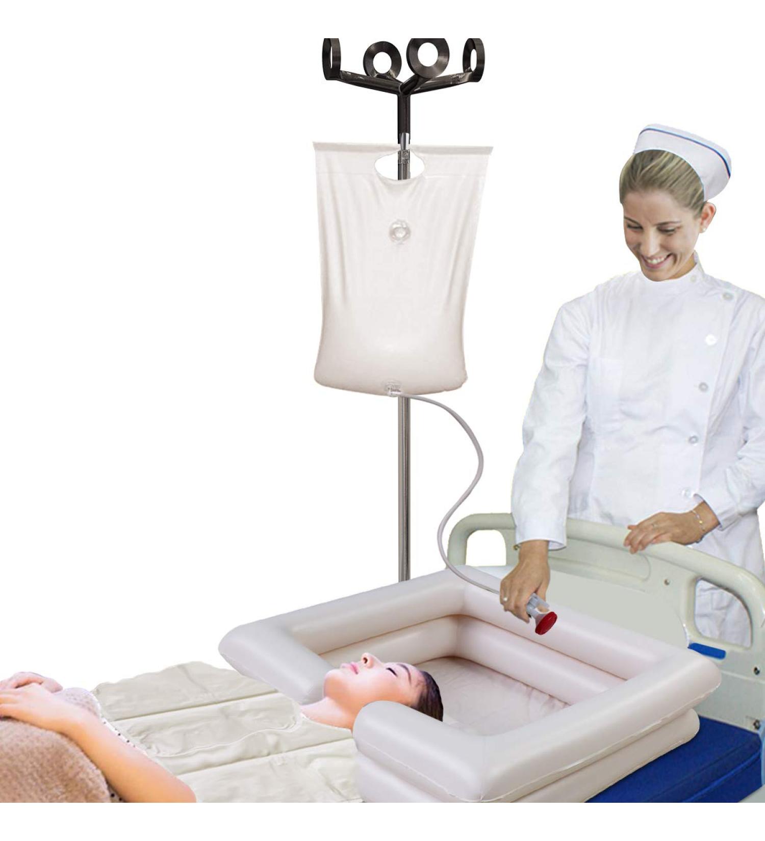 Portable Inflatable Shampoo Basin Set for Seniors & Disabled - Bedside Hair Washing & Coloring Kit (1 set) - Buy Online on GoSupps.com