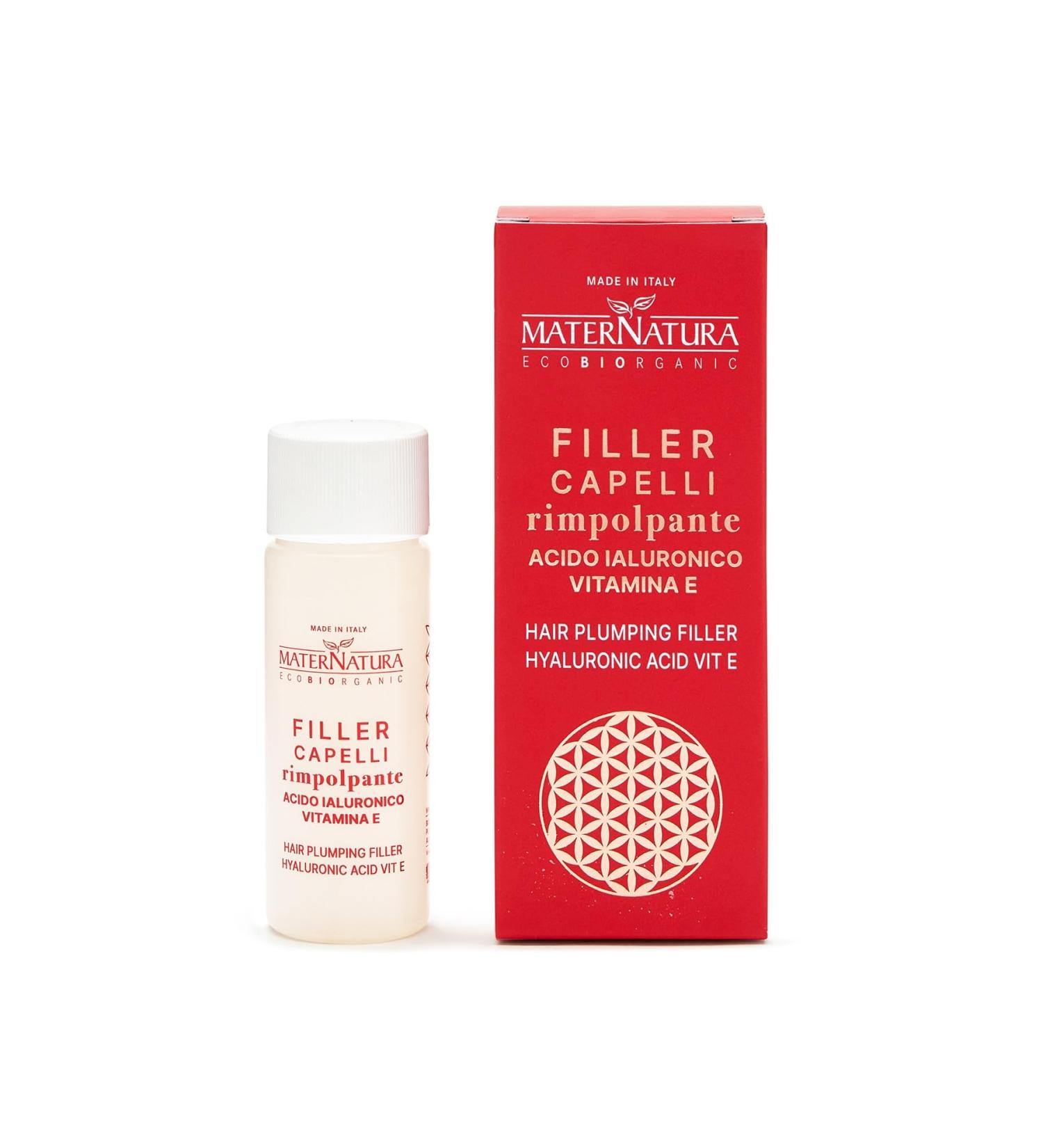 Maternatura Plumping Hair Treatment with Hyaluronic Acid and Vitamin E Filling Finishing Anti-Frizz and Shine Made in Italy - 50 ml - Buy Online on GoSupps.com