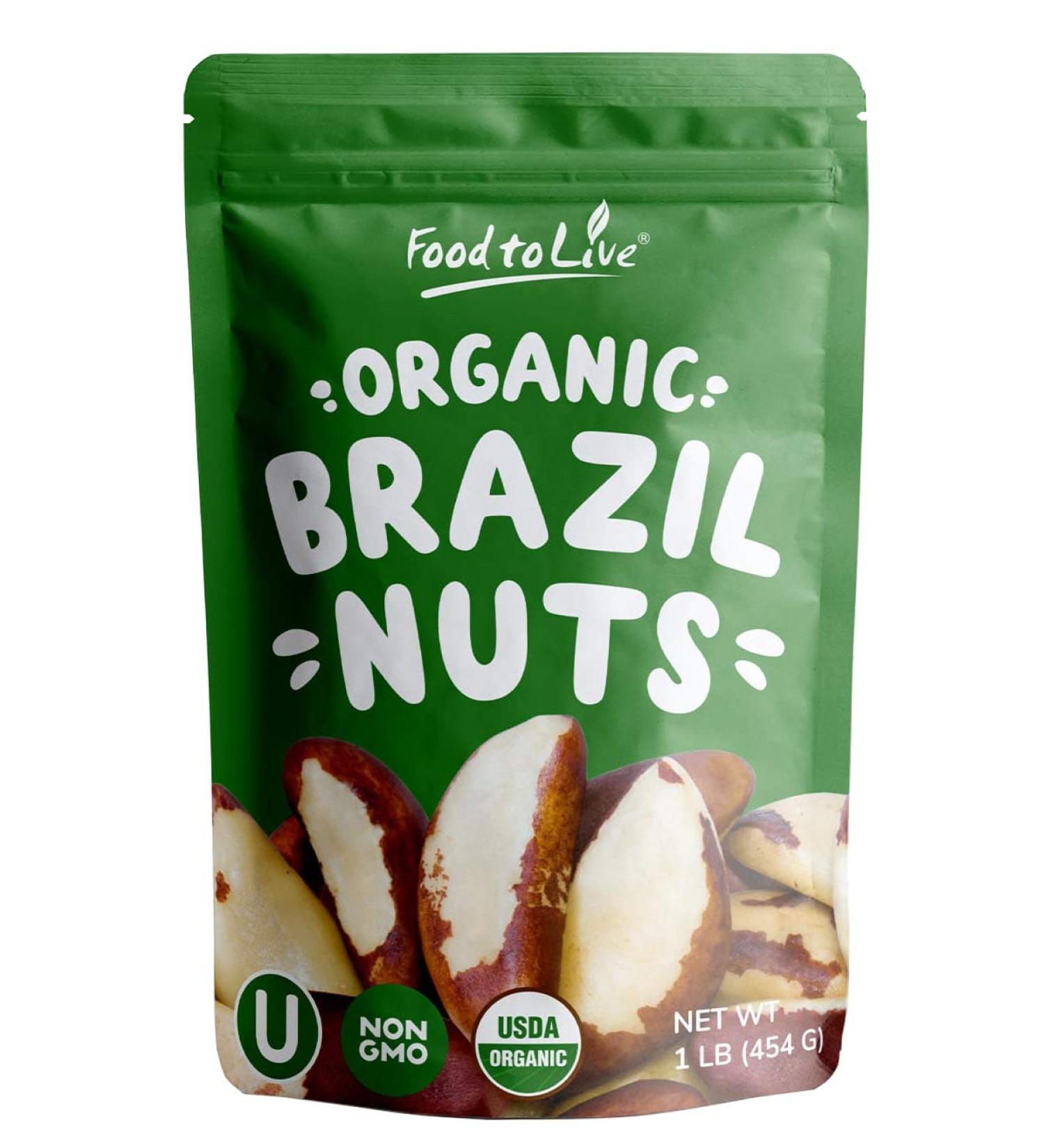 Organic Brazil Nuts 1lb - Non-GMO, Raw, Whole, Unsalted, Kosher - Vegan, Keto, Paleo Friendly - Bulk Trail Mix Snack - Selenium-Rich Superfood - Buy Online on GoSupps.com