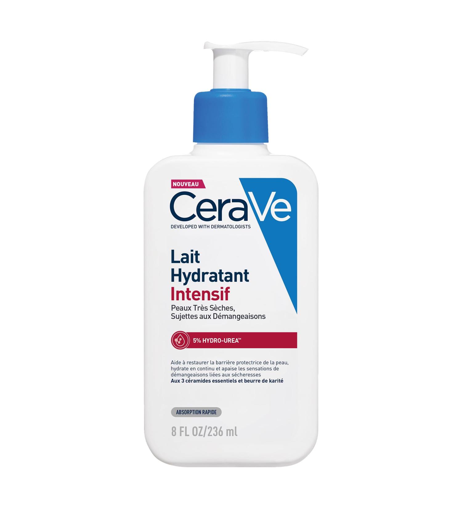 CeraVe Lait Hydratant Intensif Corps et Visage - Peaux Tr s S ches Avec D mangeaisons - 72H d Hydratation - Beurre de Karit + 3 C ramides + Hydro-Urea Boost - Sans Parfum Non Com dog ne - 236ml - Buy Online on GoSupps.com