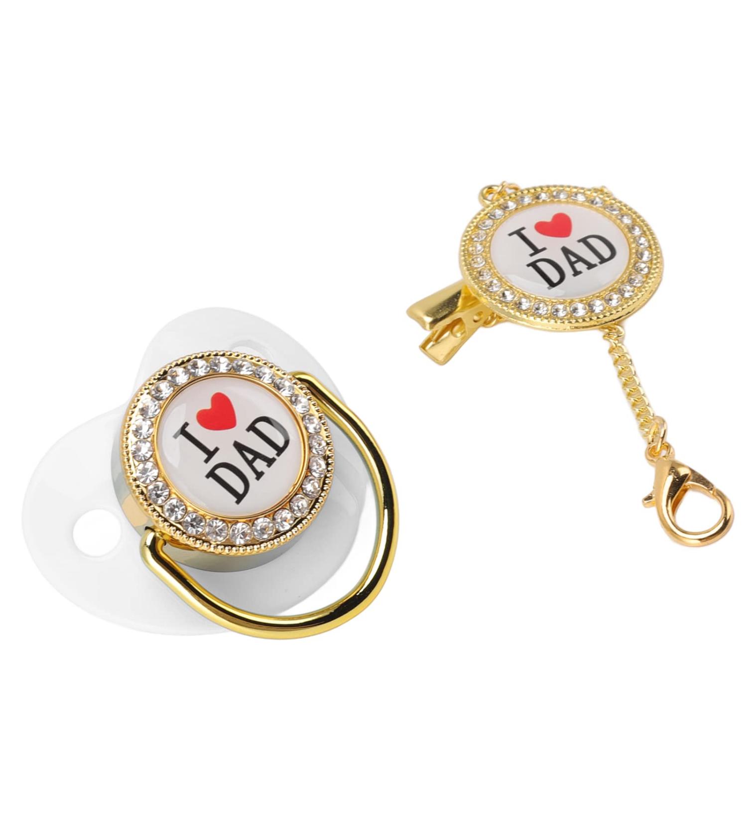 Rhinestone Design Silicone Baby Soother Pacifier | M Size | 6-18 Months | White - Buy Online on GoSupps.com