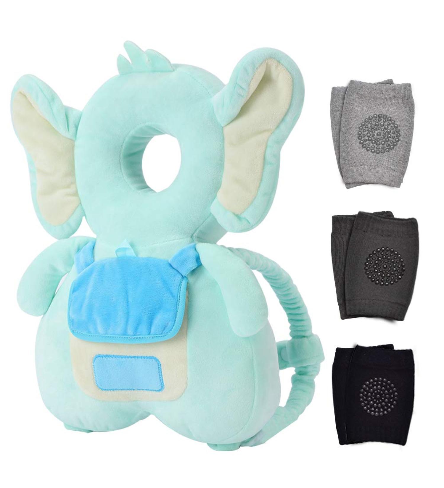 Okydoky Baby Safe Protector Cushion & Baby Knee Pads for Crawling Toddlers Safety Pad Cushion Adjustable Backpack Baby Back Protection for Walking & Crawling Cute Elephant (CA) - Buy Online on GoSupps.com